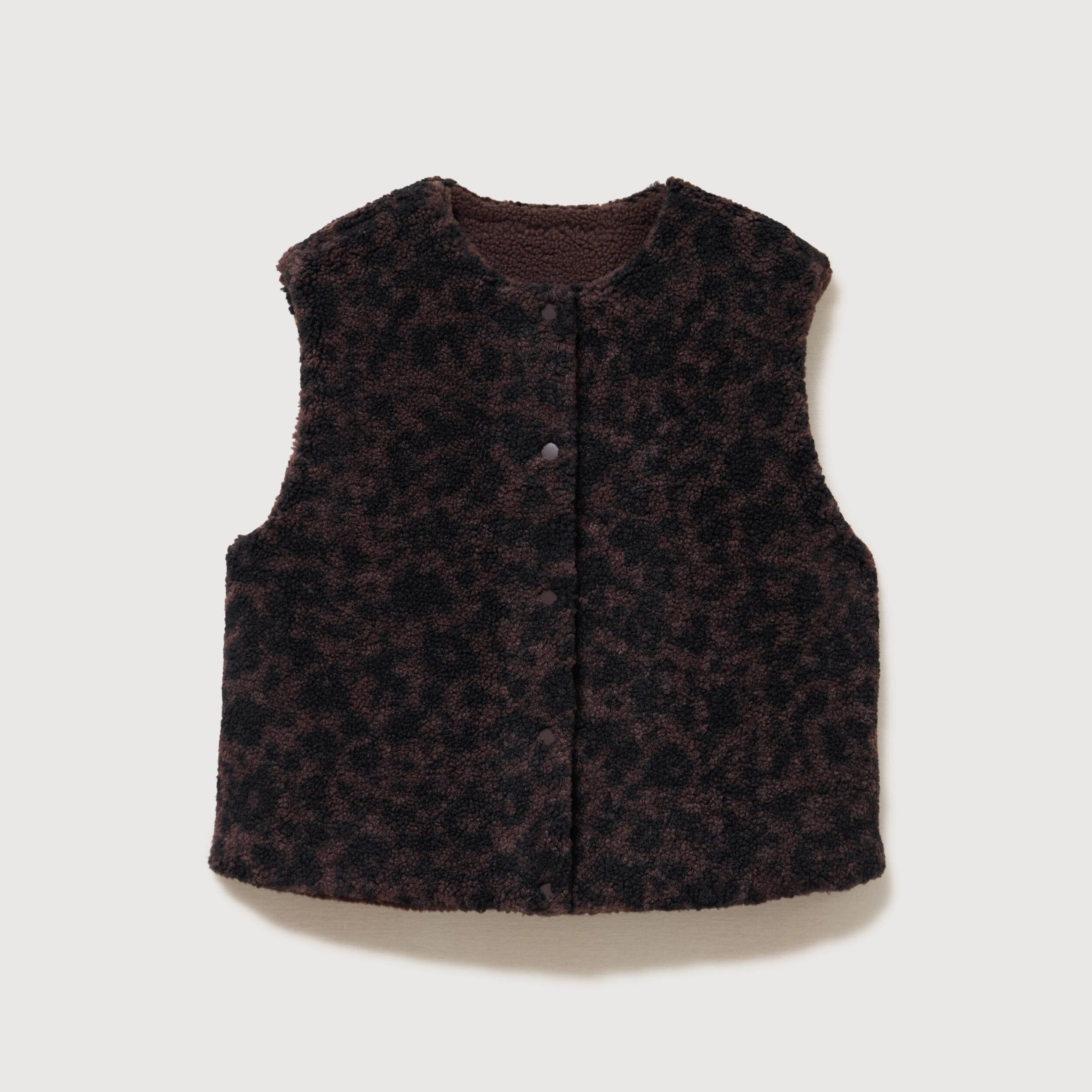 Gilet sans manches r&eacute;versible marron chocolat femme