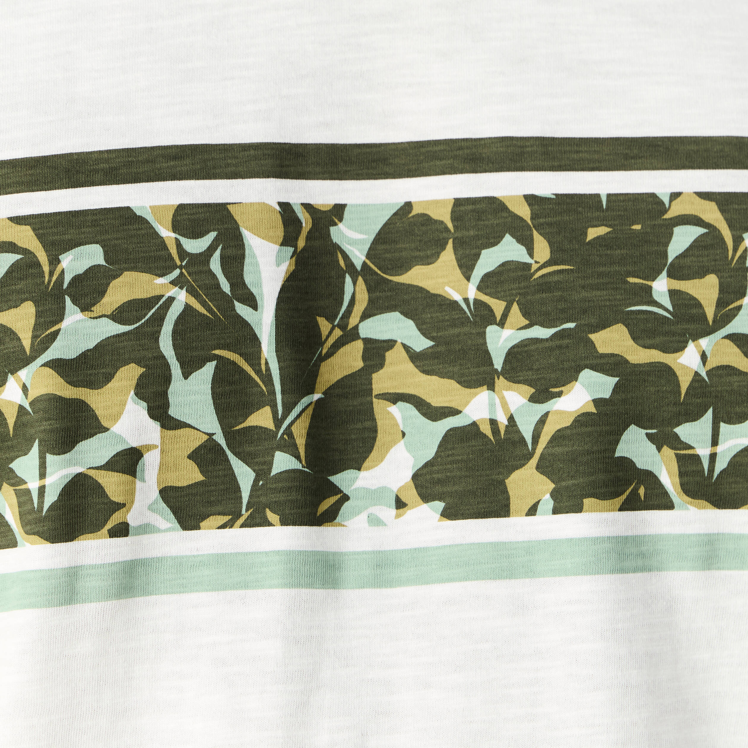 T-shirt coupe droite en coton col rond vert olive homme