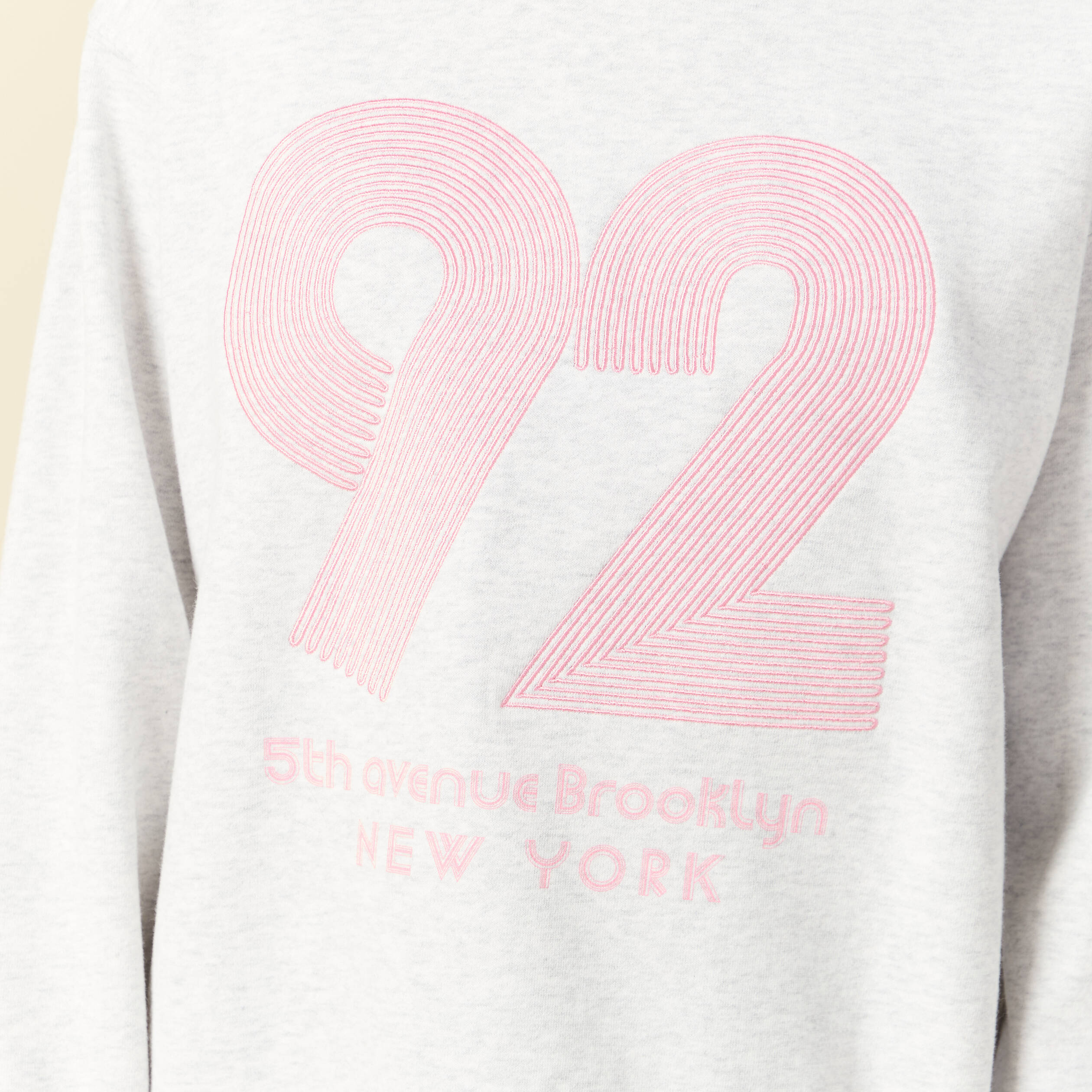 Sweat droit court manches longues gris femme