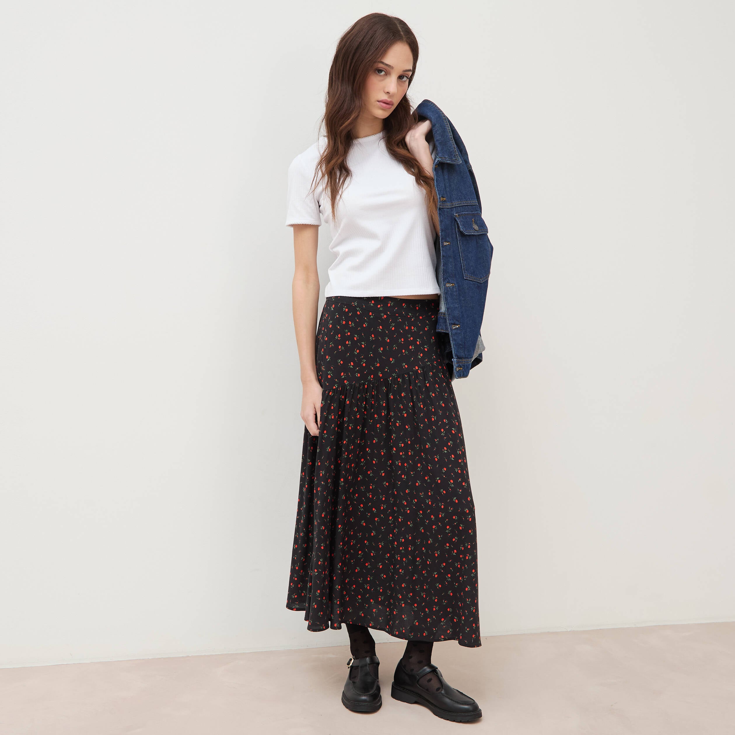 Jupe longue noir femme