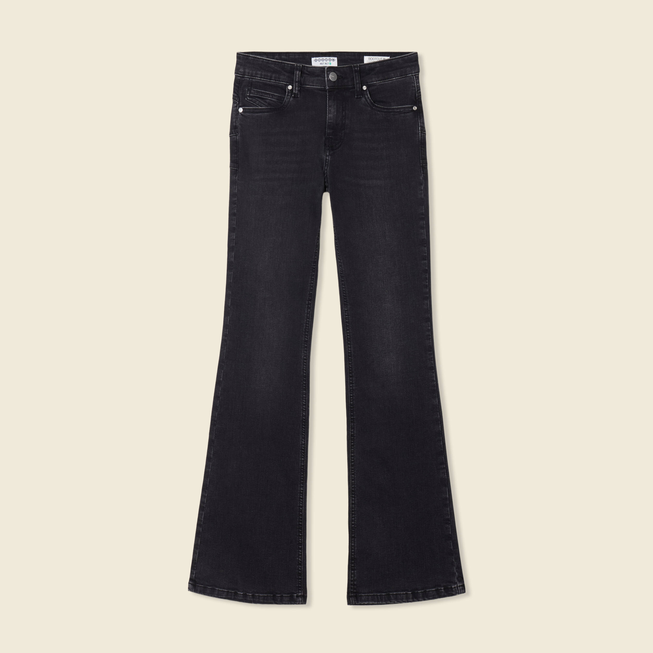 jeans bootcut 5 poches denim gris femme Jeans bootcut 5 poches denim gris femme