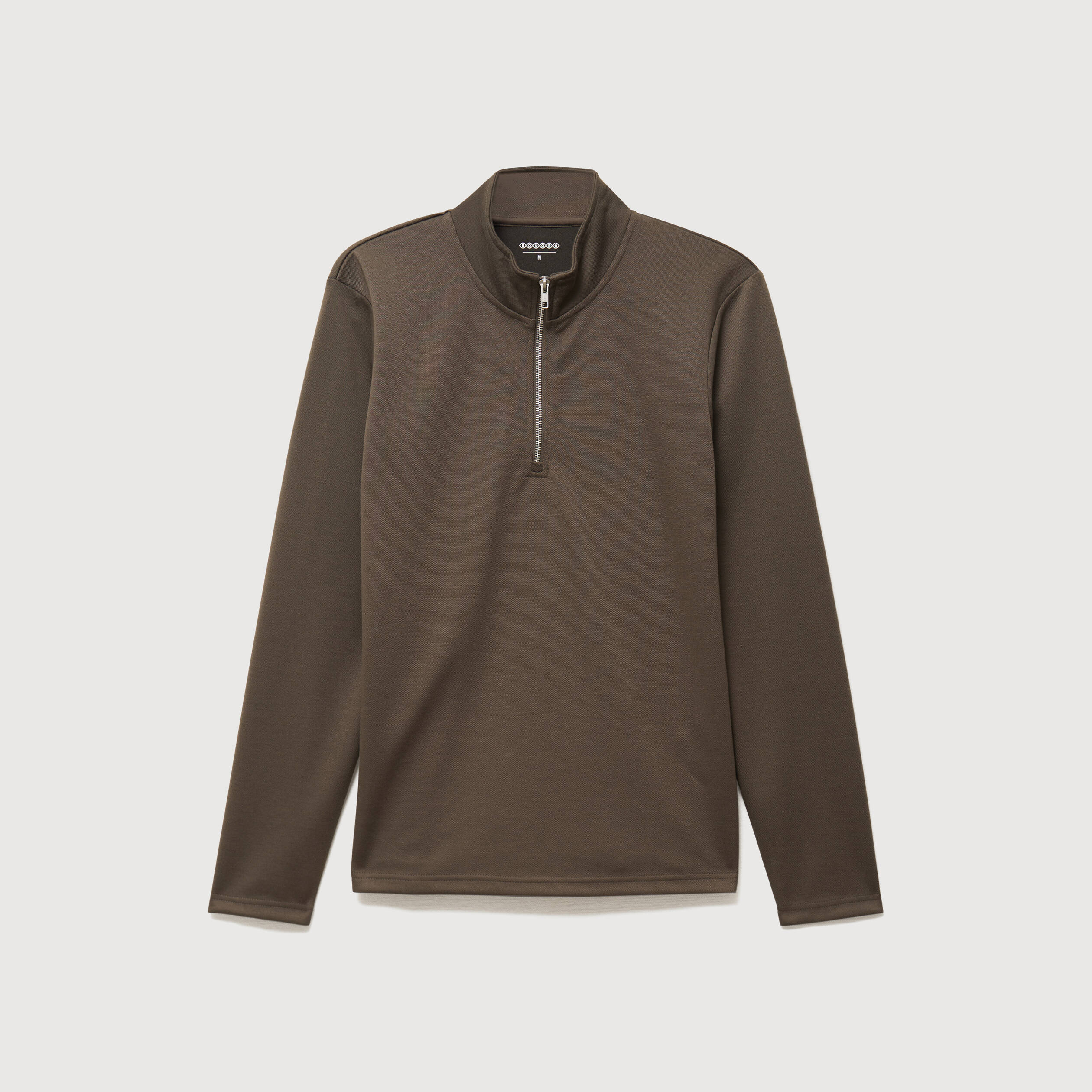 Sweat droit col montant manches longues taupe homme