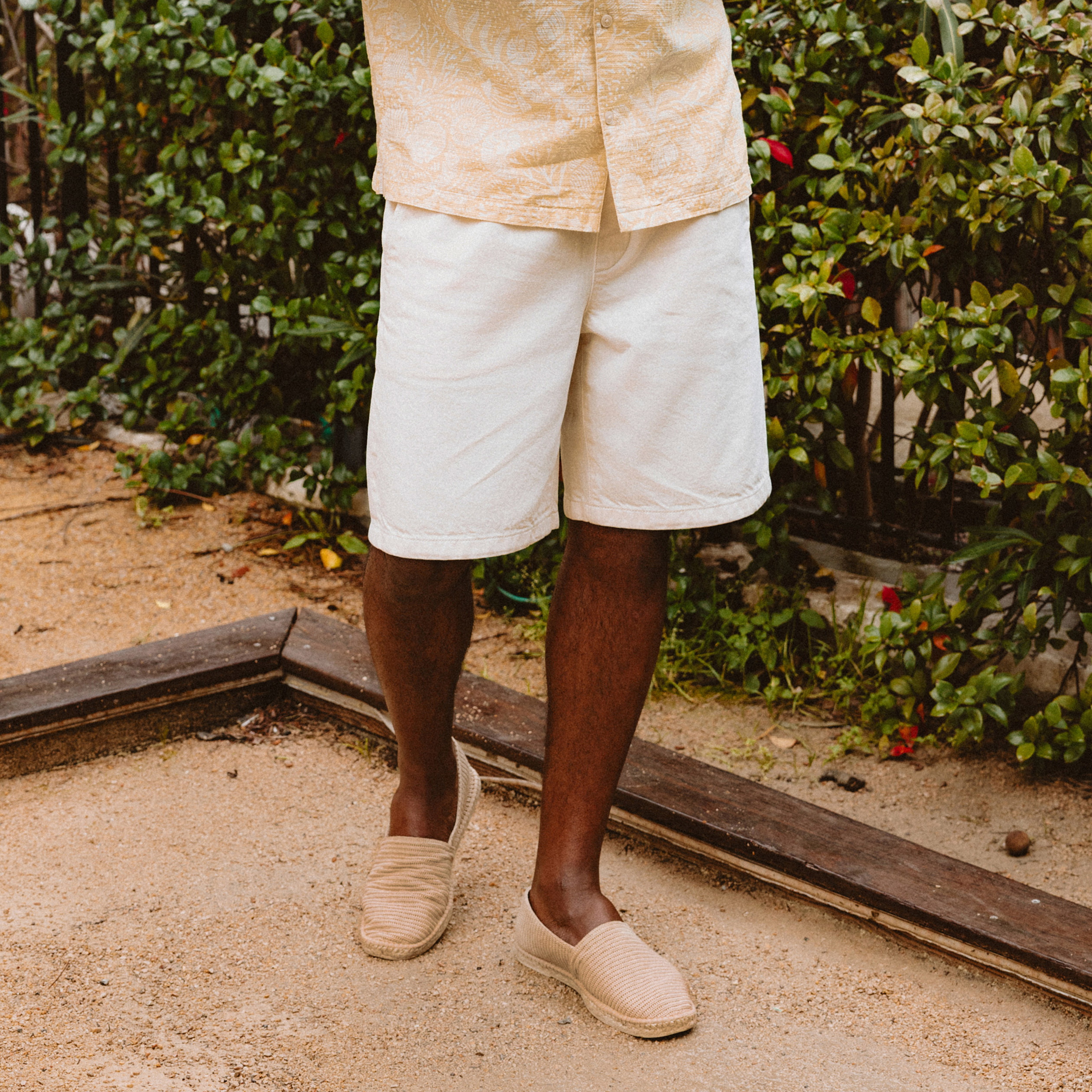Bermuda en coton ecru homme