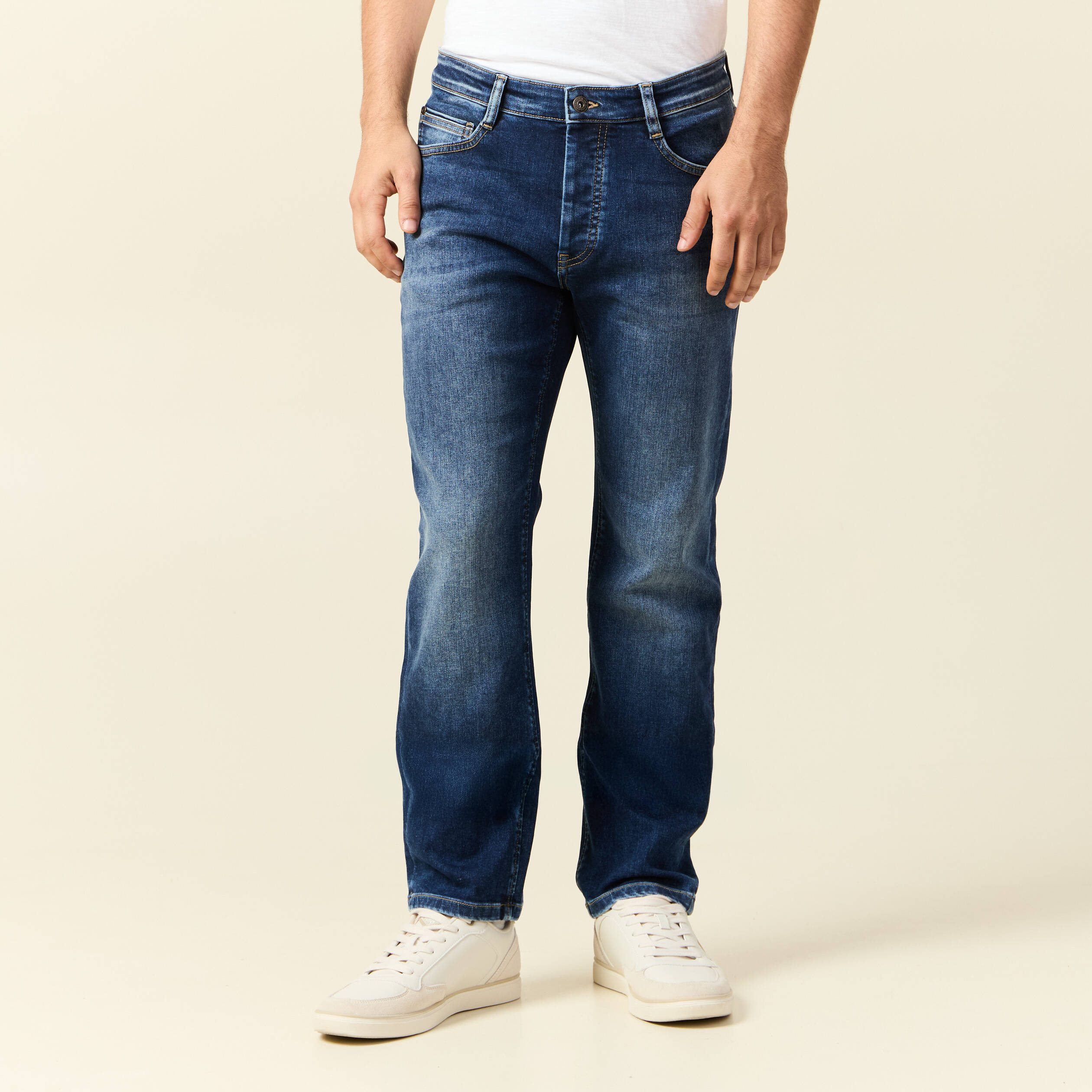 Jeans regular 5 poches denim stone homme