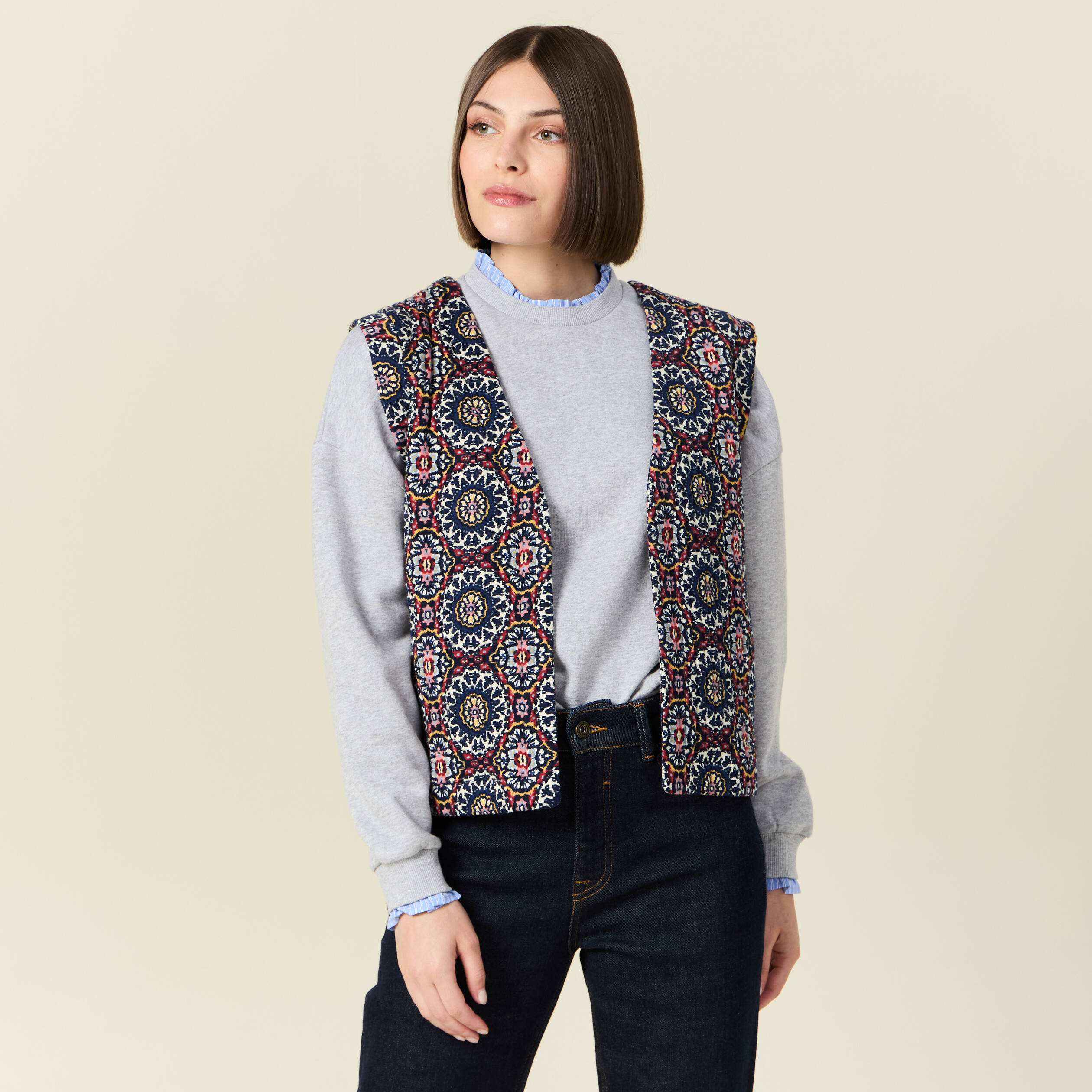 gilet eco responsable bleu marine femme Gilet éco-responsable bleu marine femme