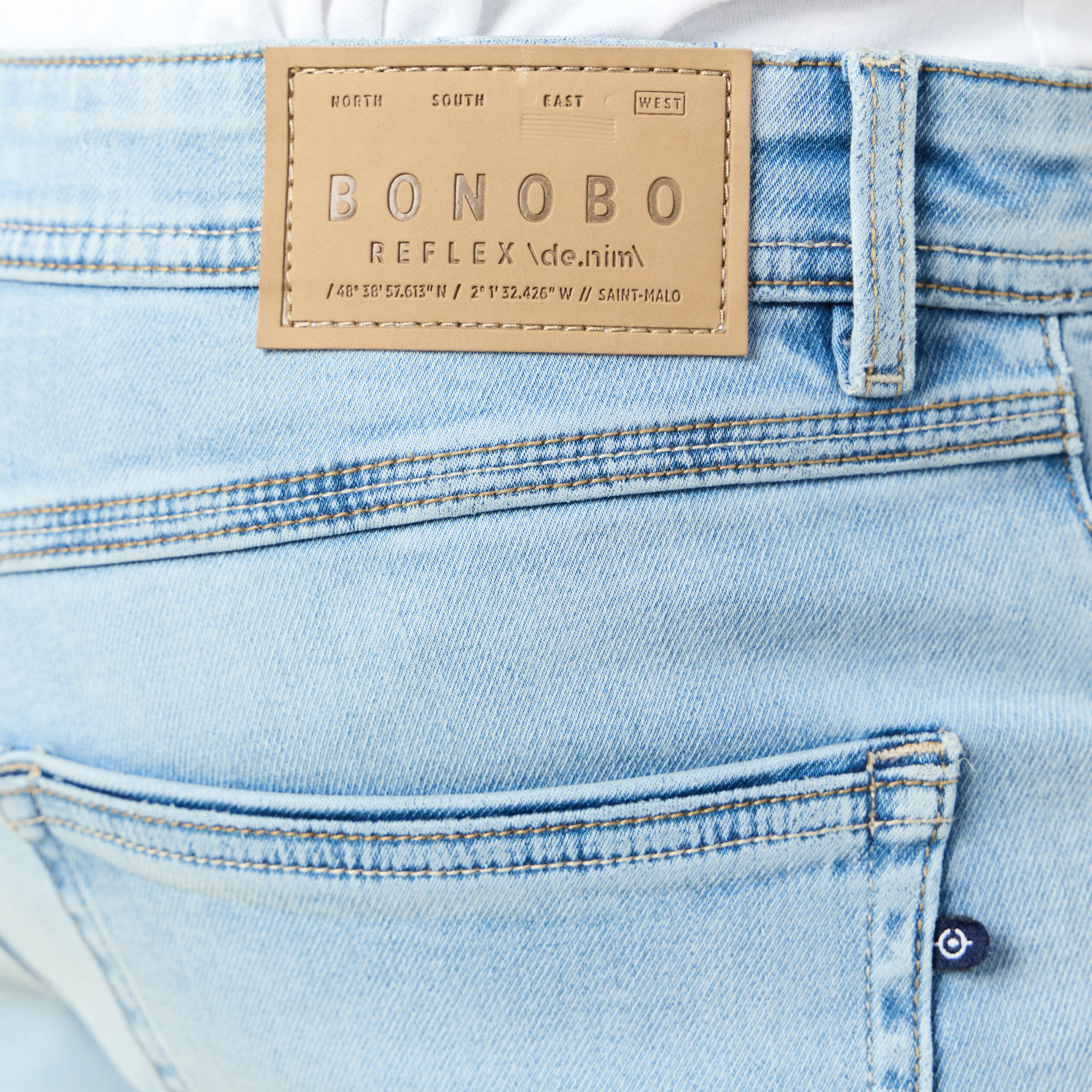 jeans straight ultra stretch denim bleach homme Jeans straight ultra stretch denim bleach homme