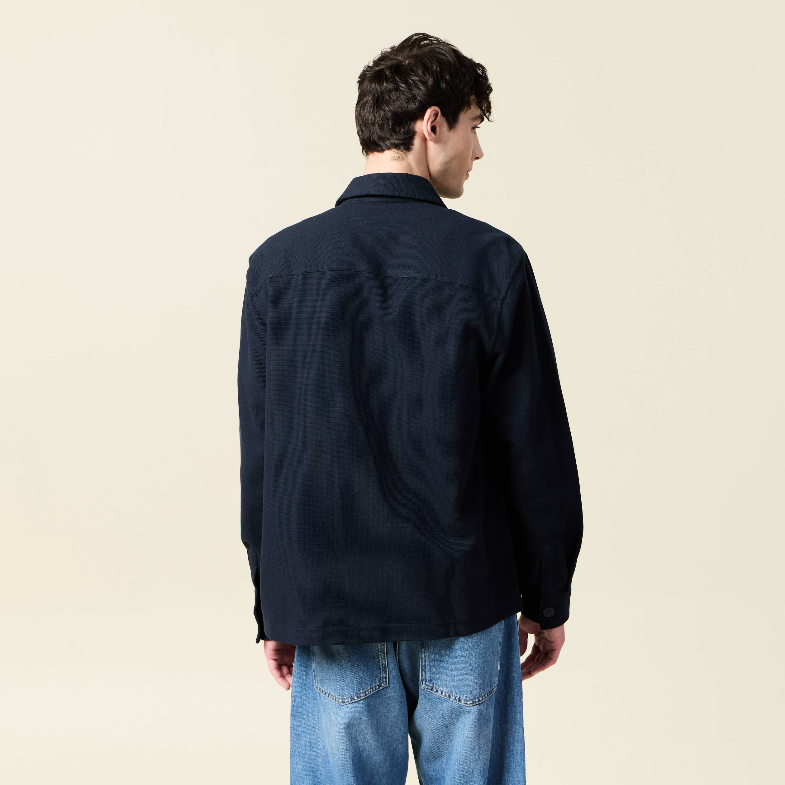 surchemise manches longues bleu marine homme Surchemise manches longues bleu marine homme