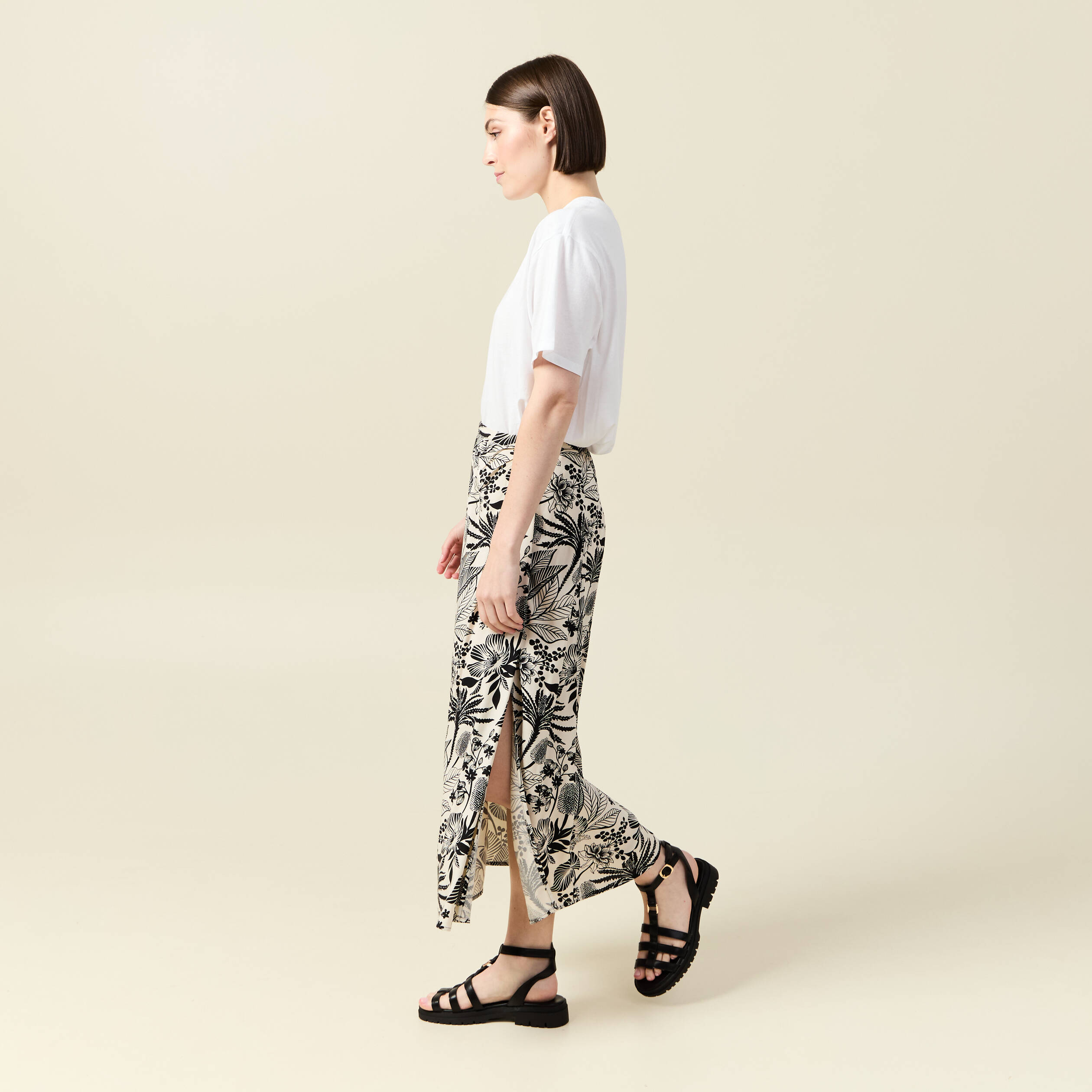 jupe fluide taille standard blanc femme Jupe fluide taille standard blanc femme