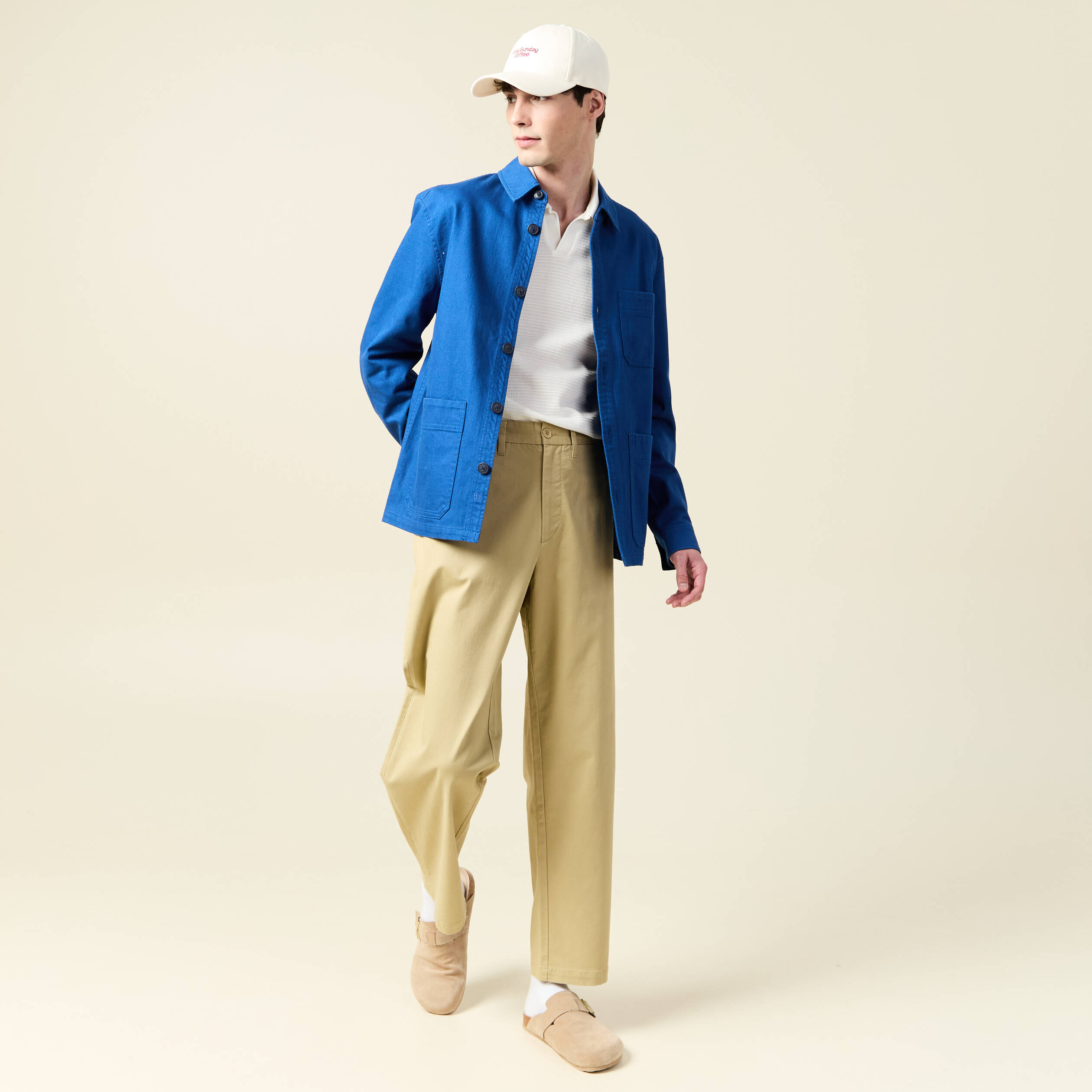chino coupe straight beige homme Chino coupe straight beige homme