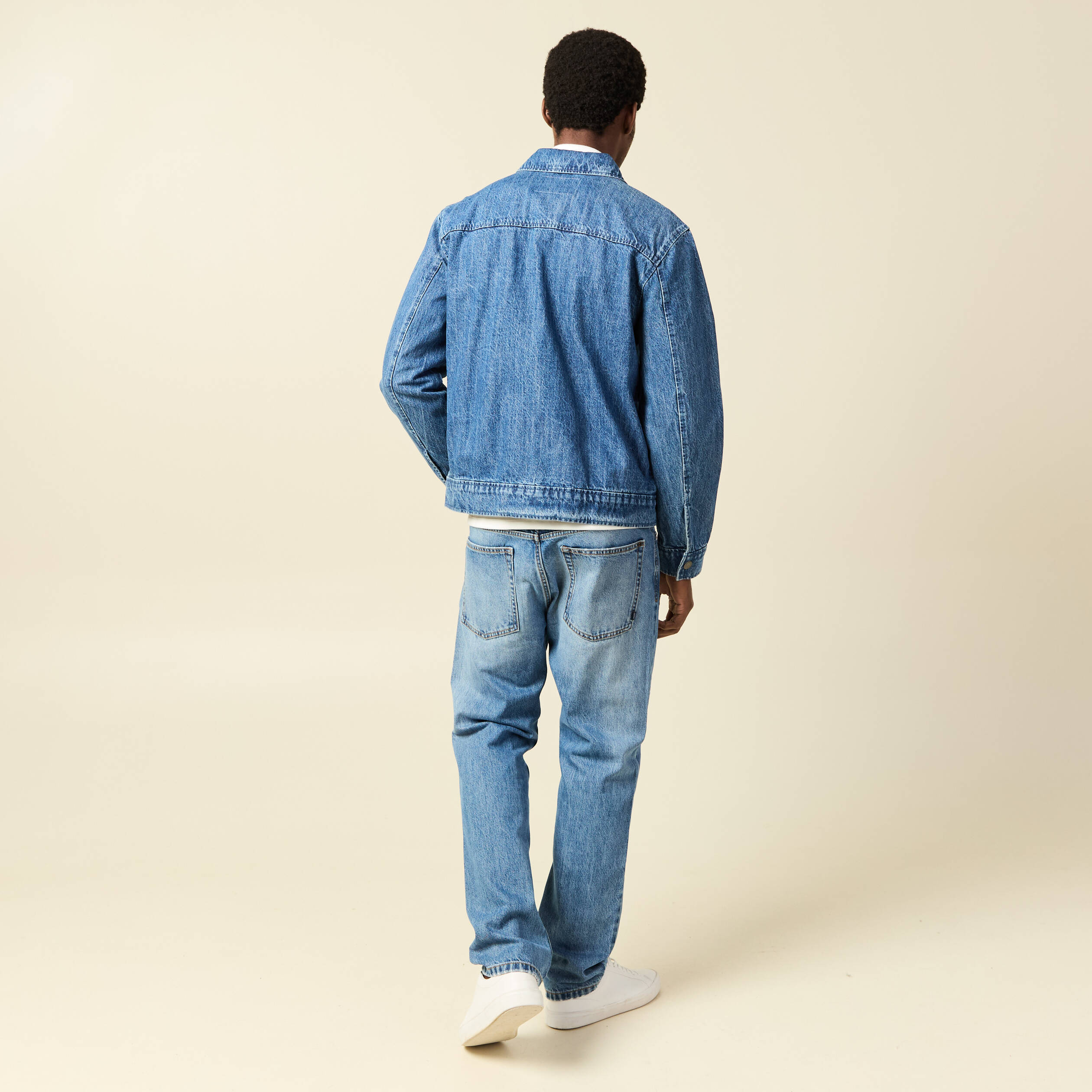 Blouson en jeans manches longues denim double stone homme