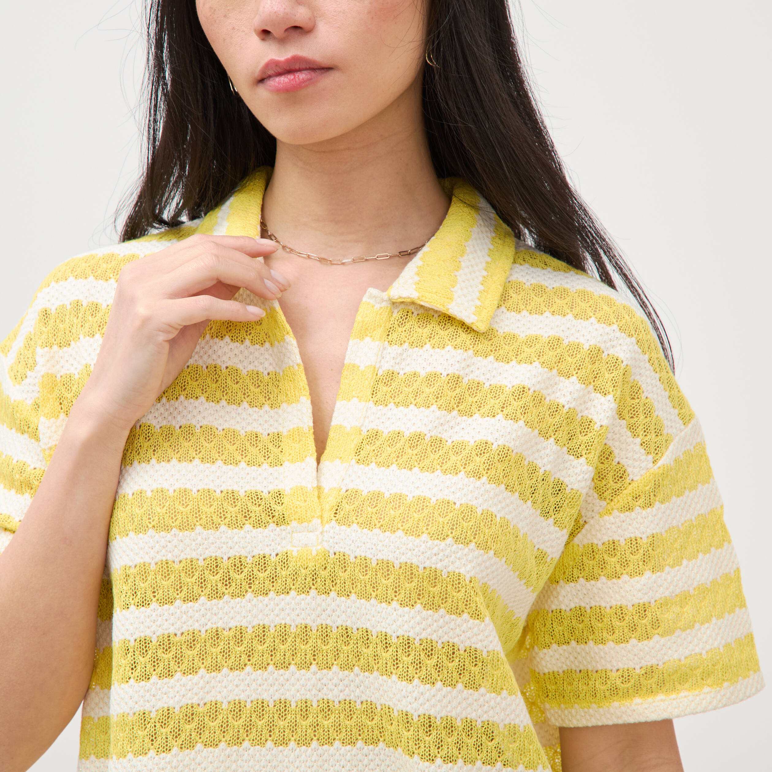 T-shirt manches courtes jaune femme