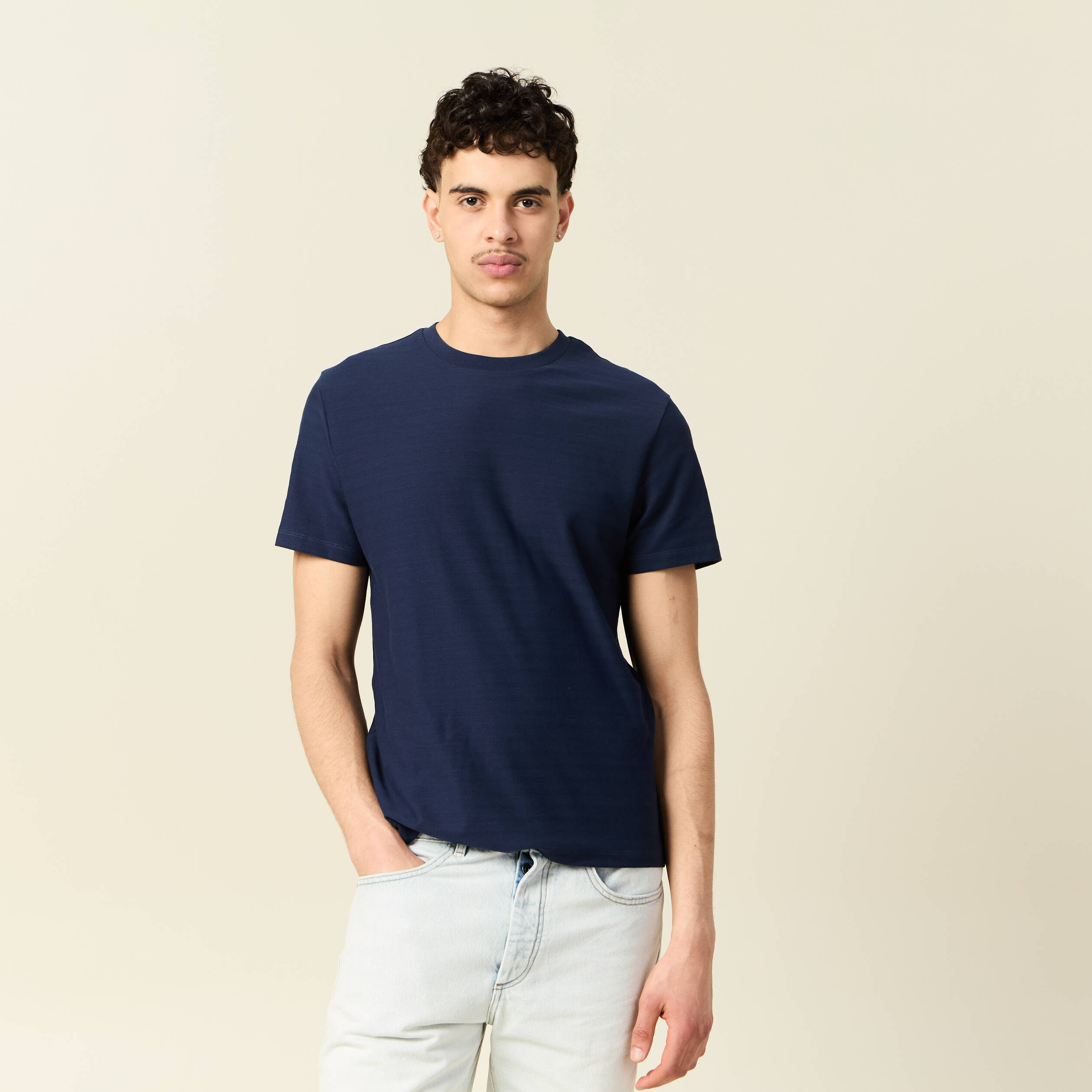 t shirt manches courtes bleu marine homme T-shirt manches courtes bleu marine homme