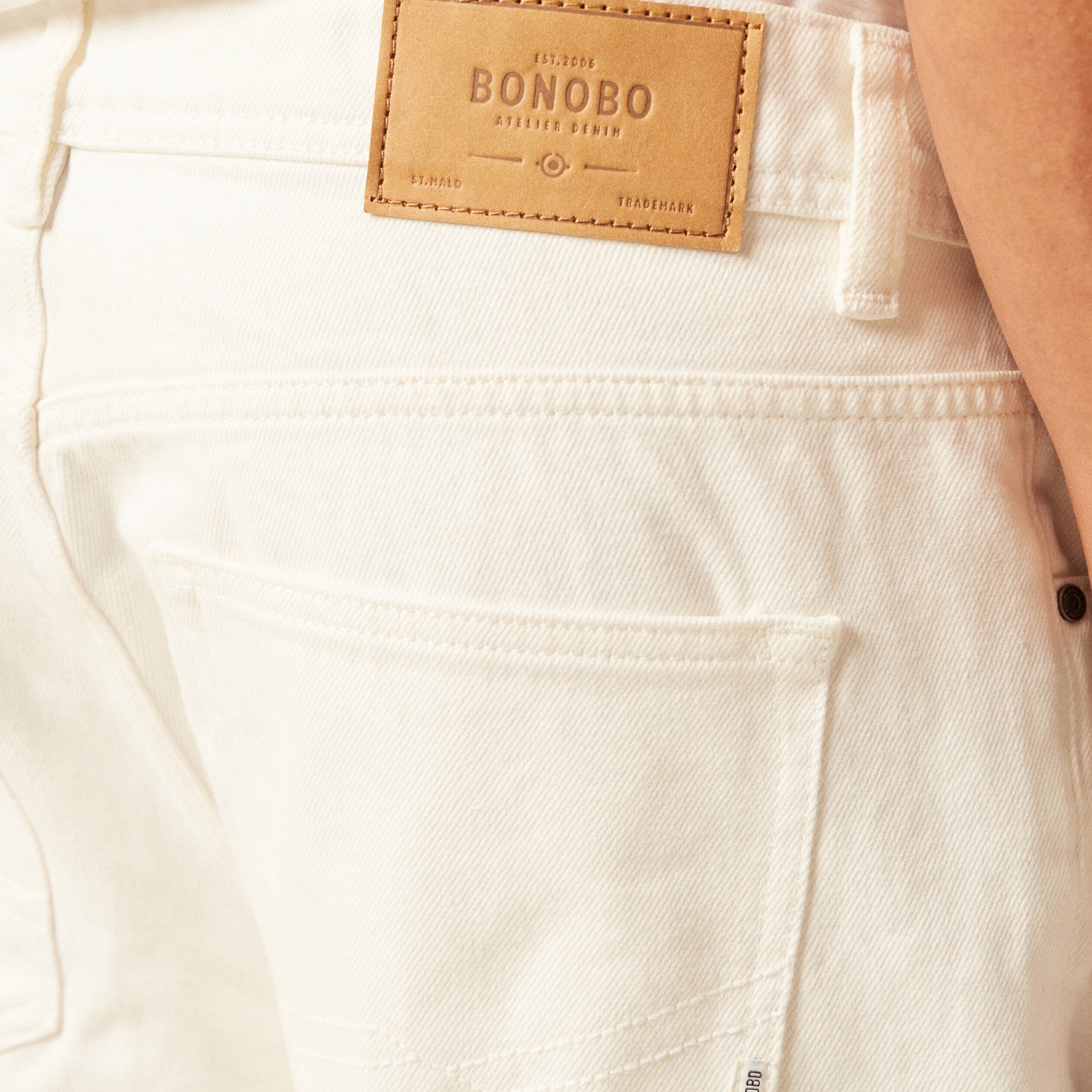 jeans straight tapered denim blanc homme Jeans straight tapered denim blanc homme