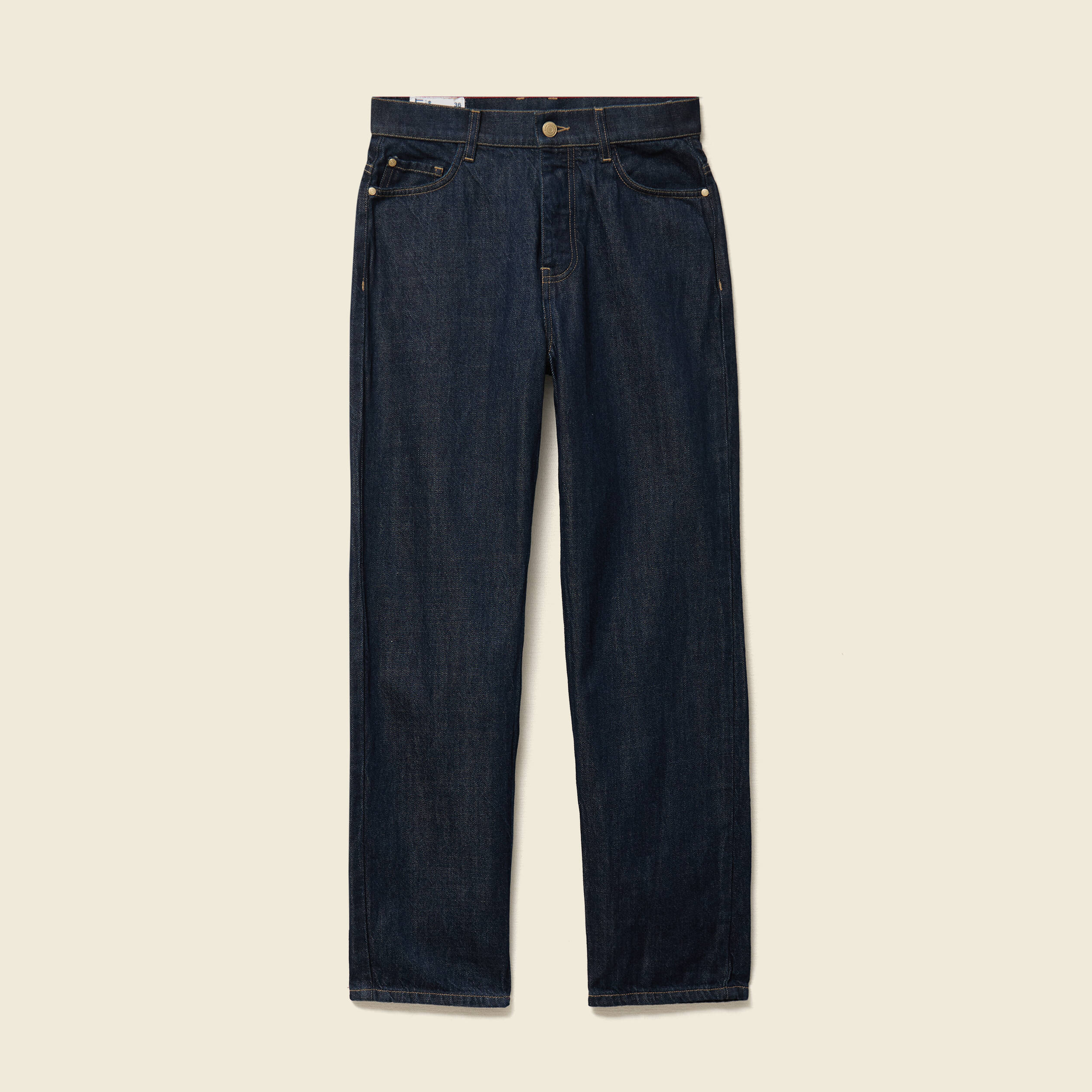 Jeans straight taille haute denim brut rinse femme