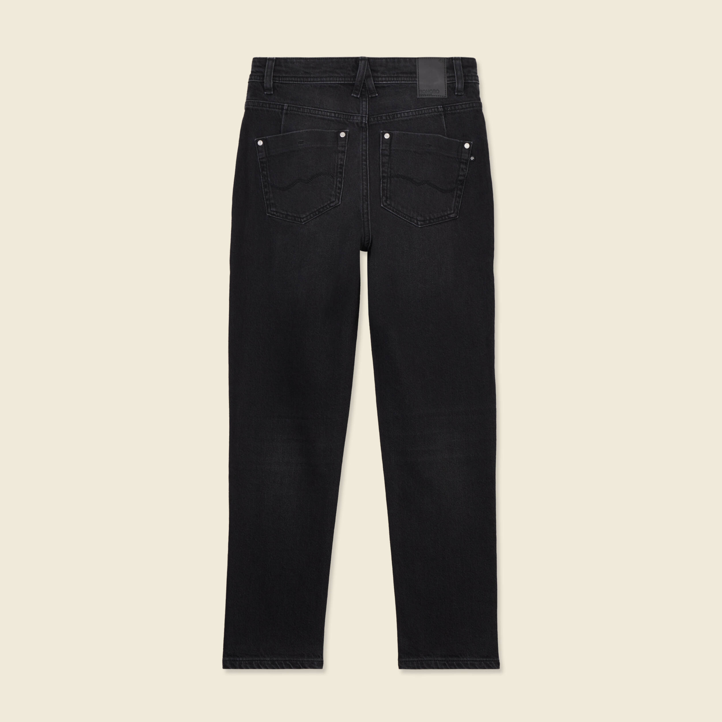 Jeans mom slim denim noir femme