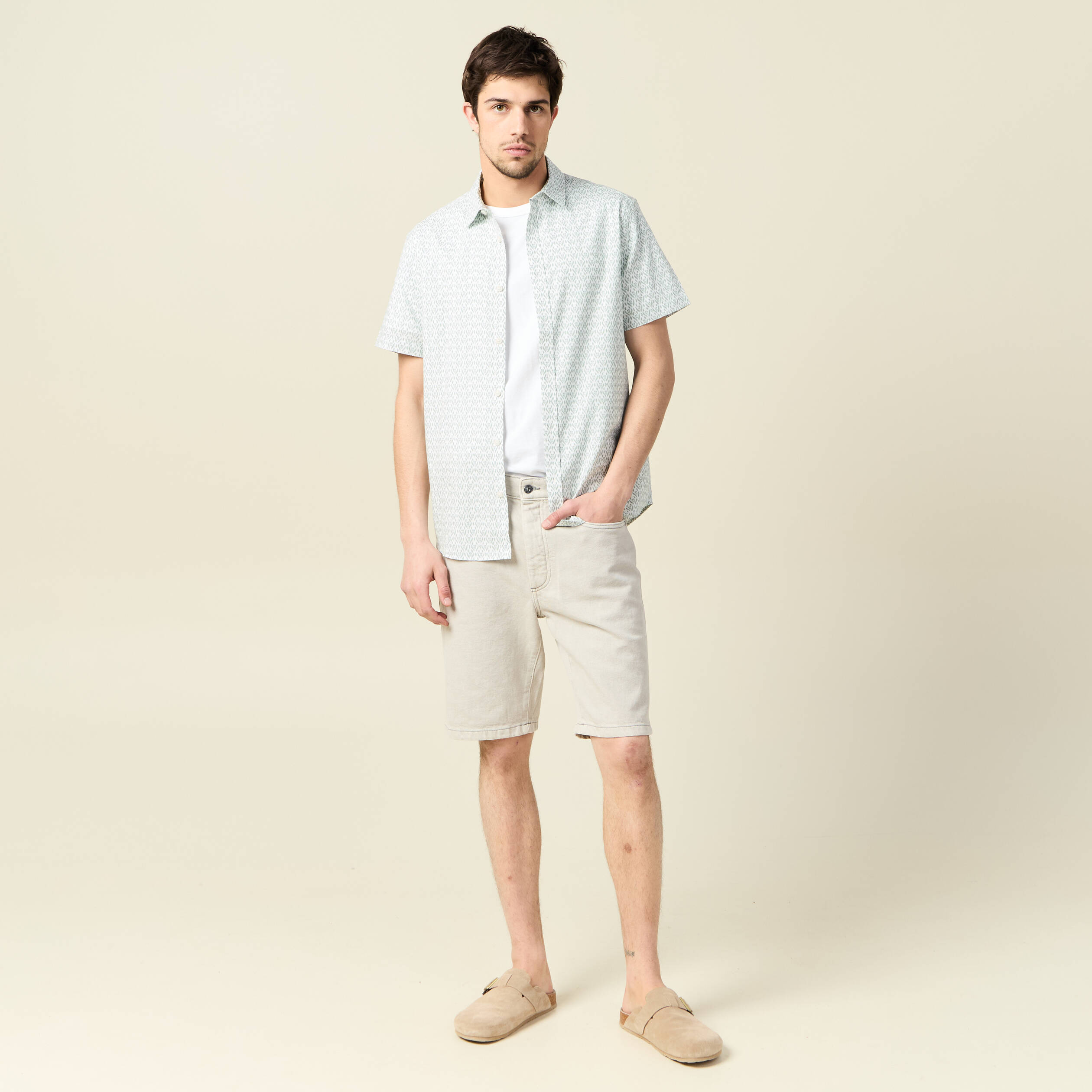 chemise manches courtes vert homme Chemise manches courtes vert homme