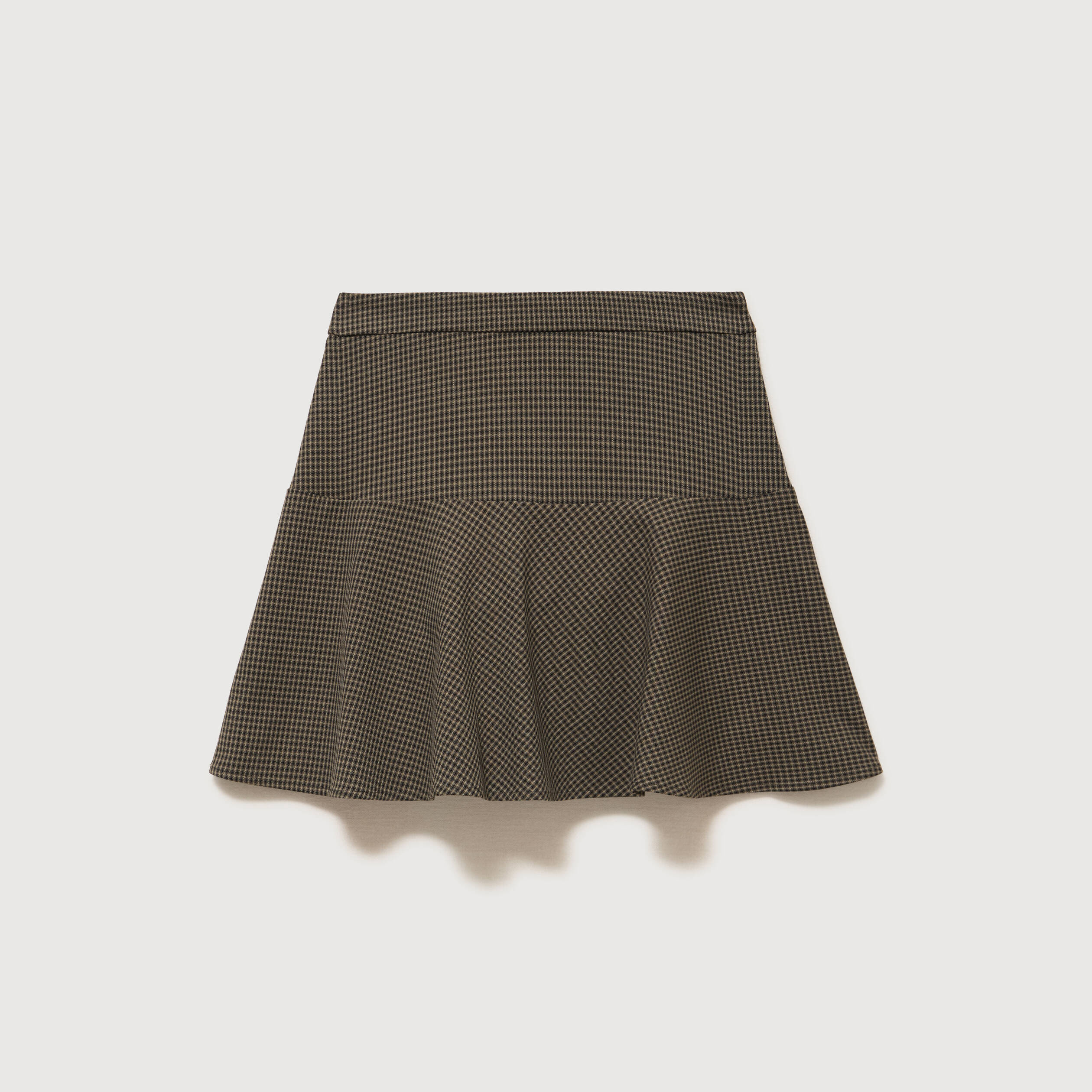Mini-jupe patineuse doubl&eacute;e noir femme