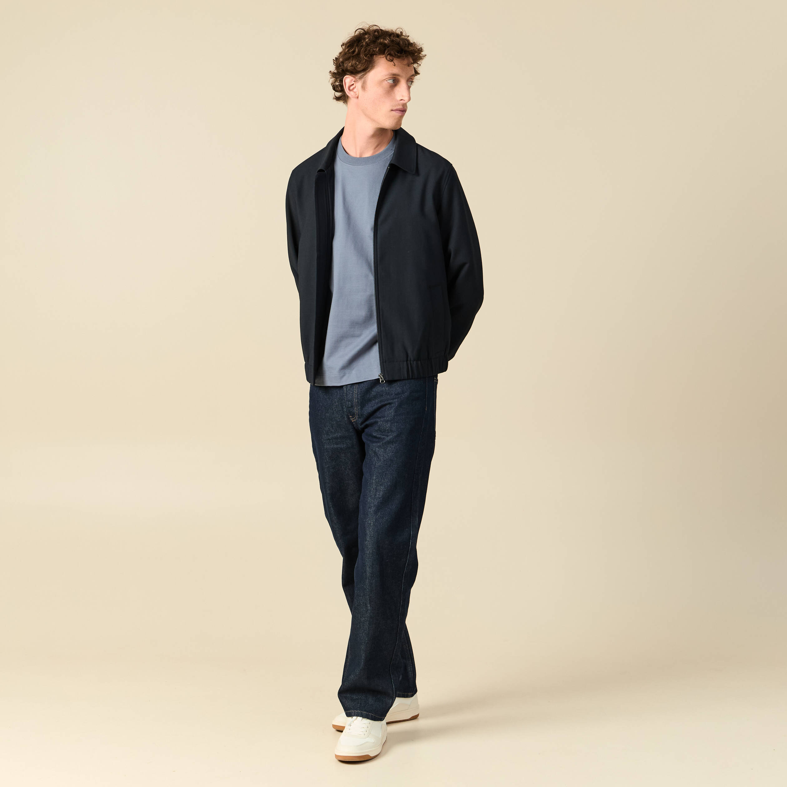 T-shirt en coton bleu gris homme