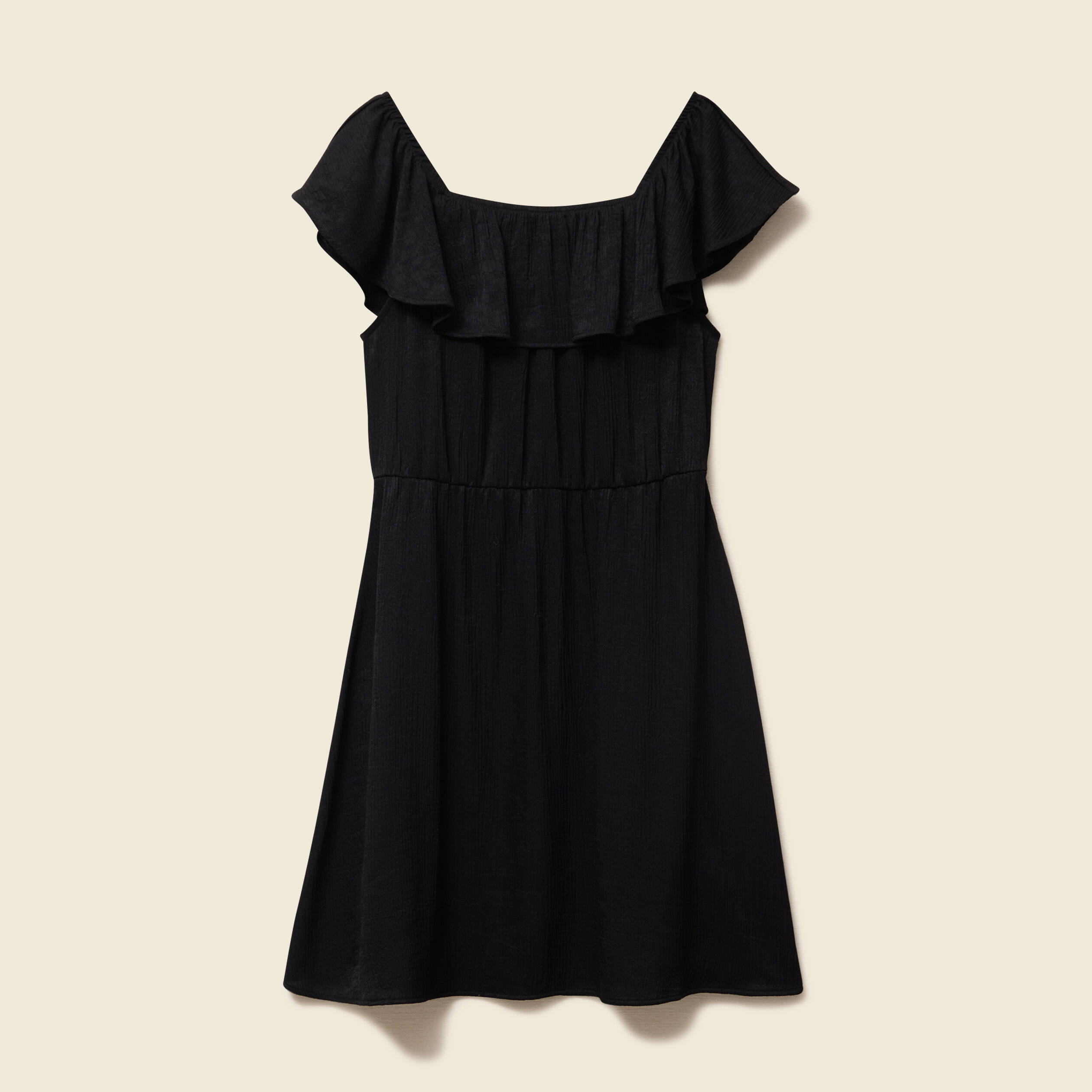 robe col carre manches courtes noir femme Robe col carré manches courtes noir femme