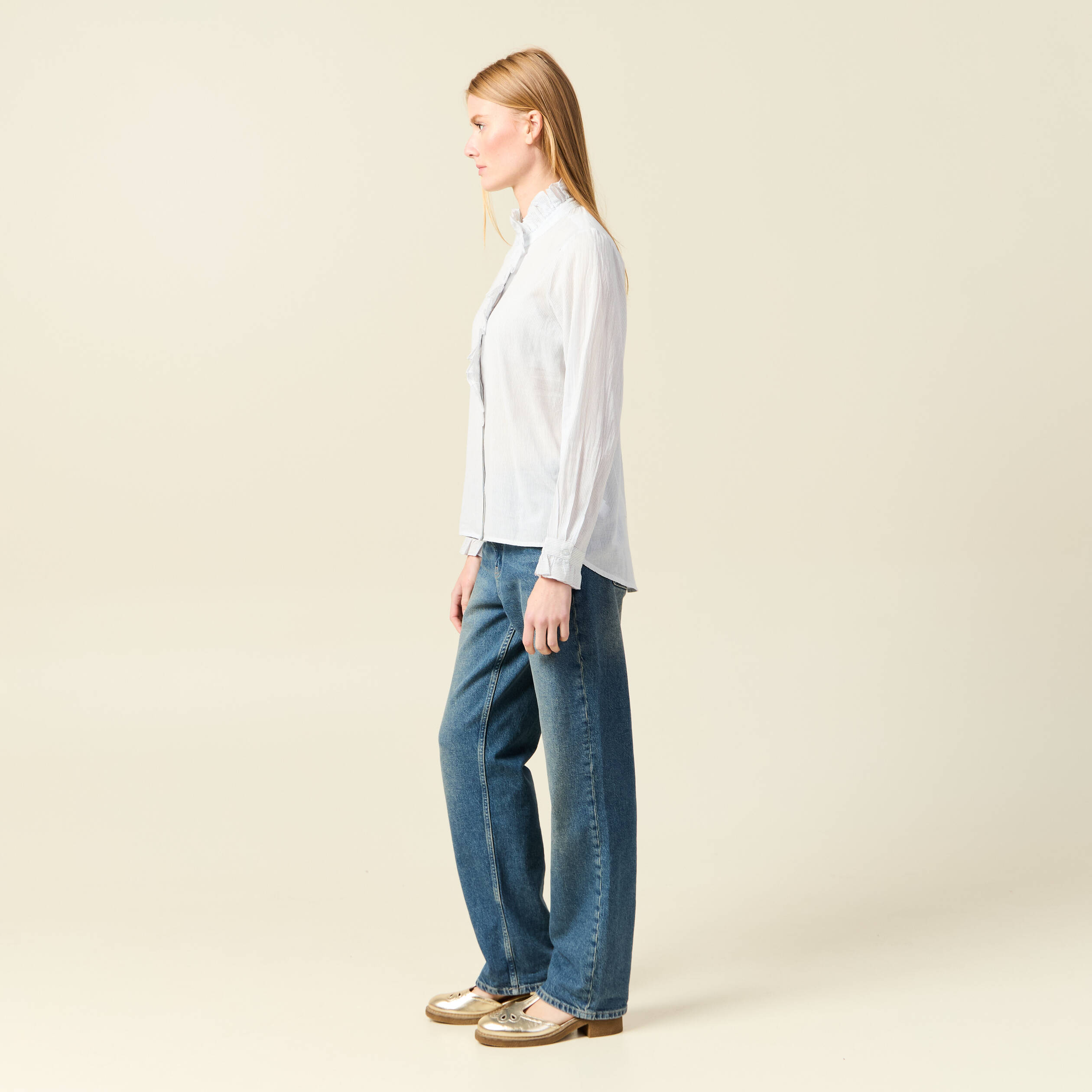 chemise manches longues en coton blanc femme Chemise manches longues en coton blanc femme