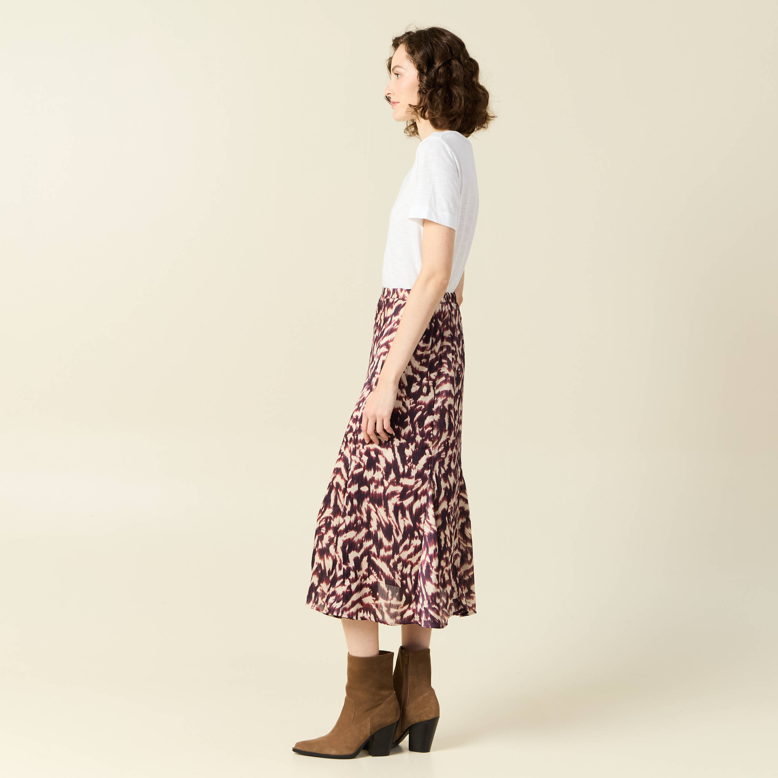Jupe midi marron best sale