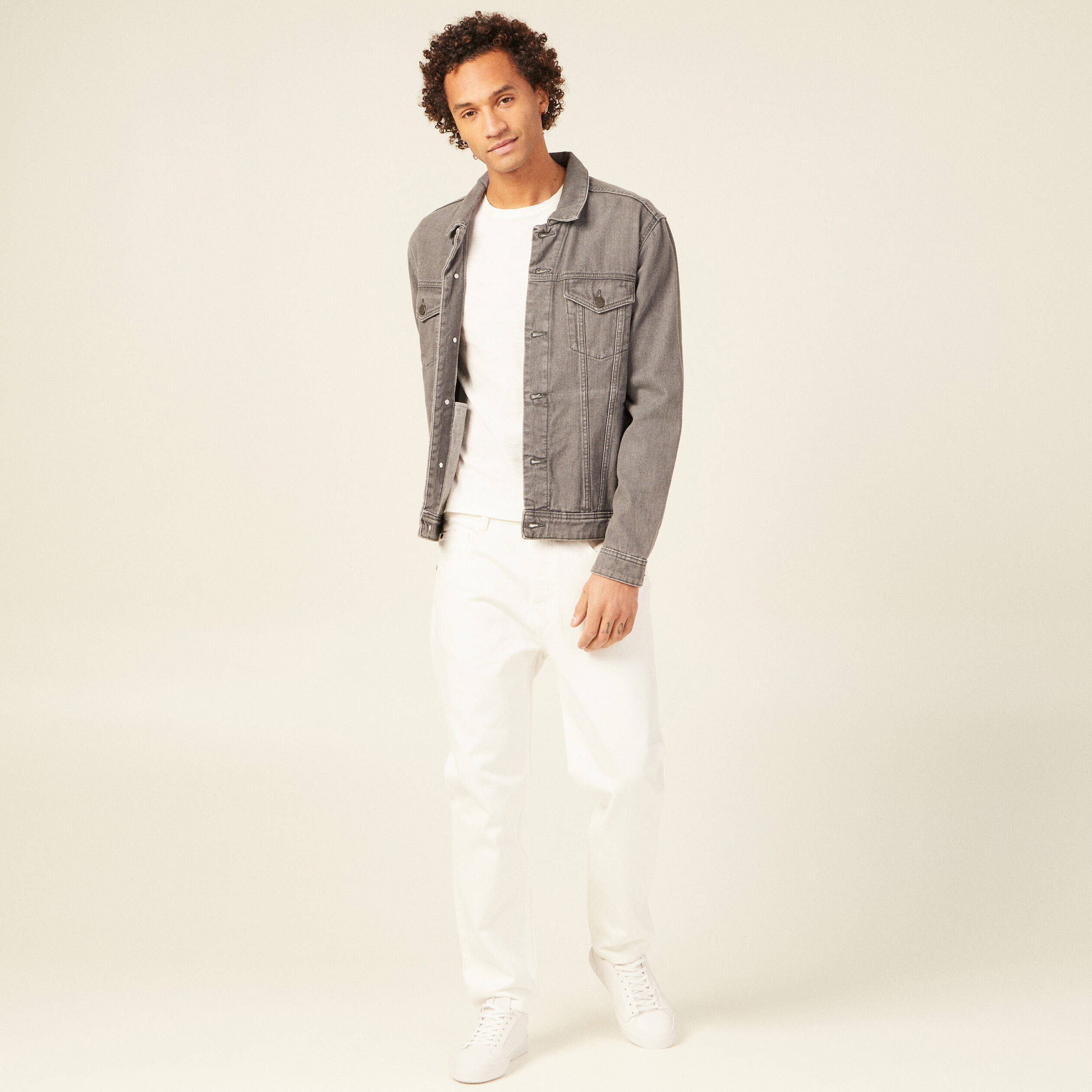 jeans straight tapered denim blanc homme Jeans straight tapered denim blanc homme
