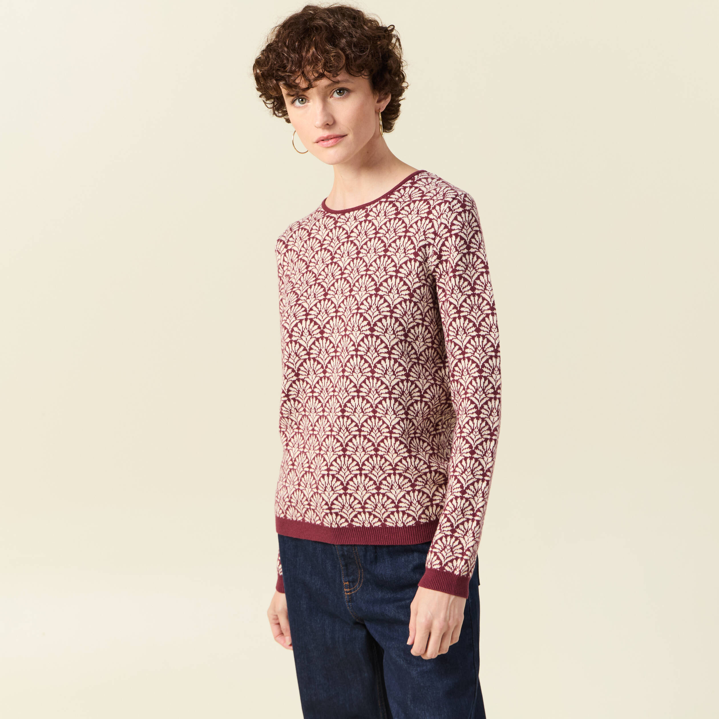 pull manches longues bordeaux femme Pull manches longues bordeaux femme