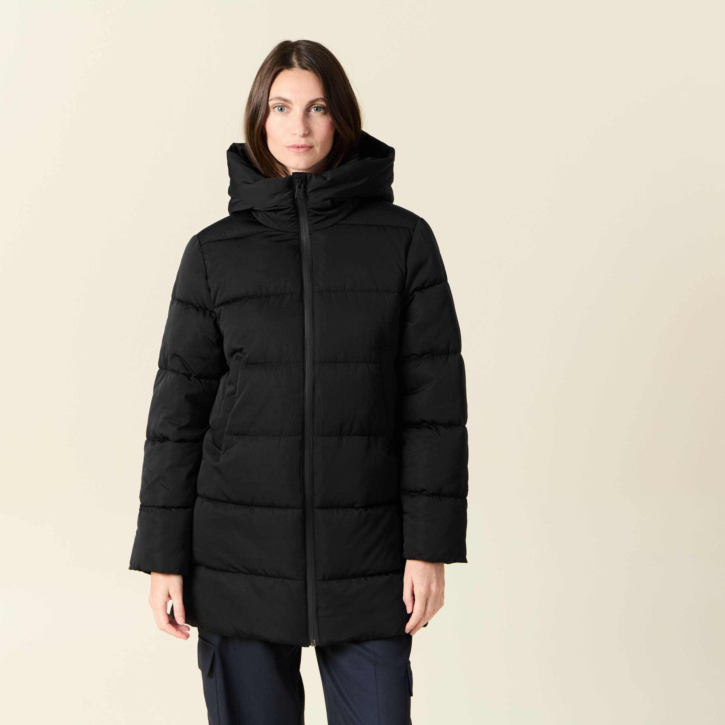 doudoune longue a capuche noir femme Doudoune longue à capuche noir femme
