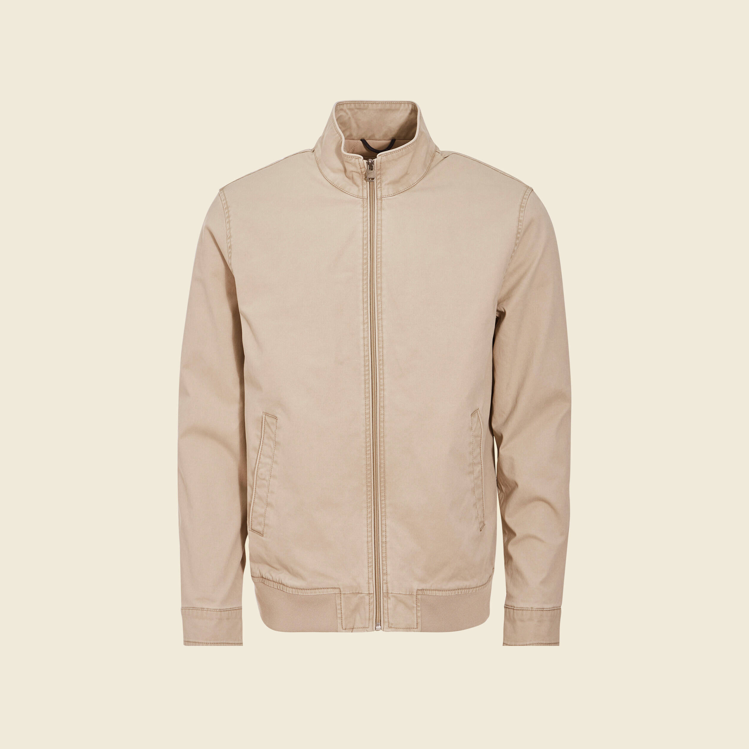 blouson droit zippe sable homme Blouson droit zippé sable homme
