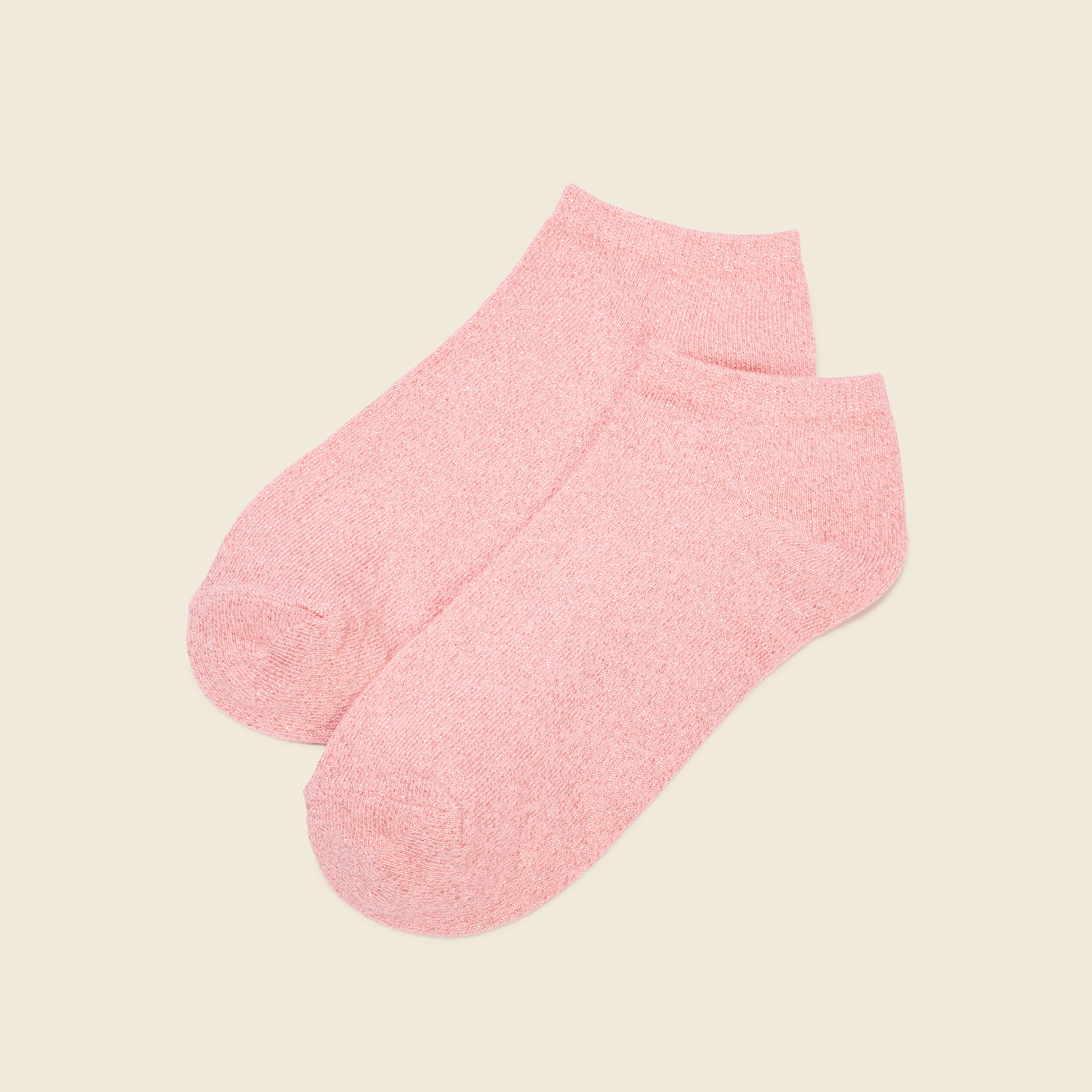 chaussettes fils metallises rose corail femme Chaussettes fils métallisés rose corail femme
