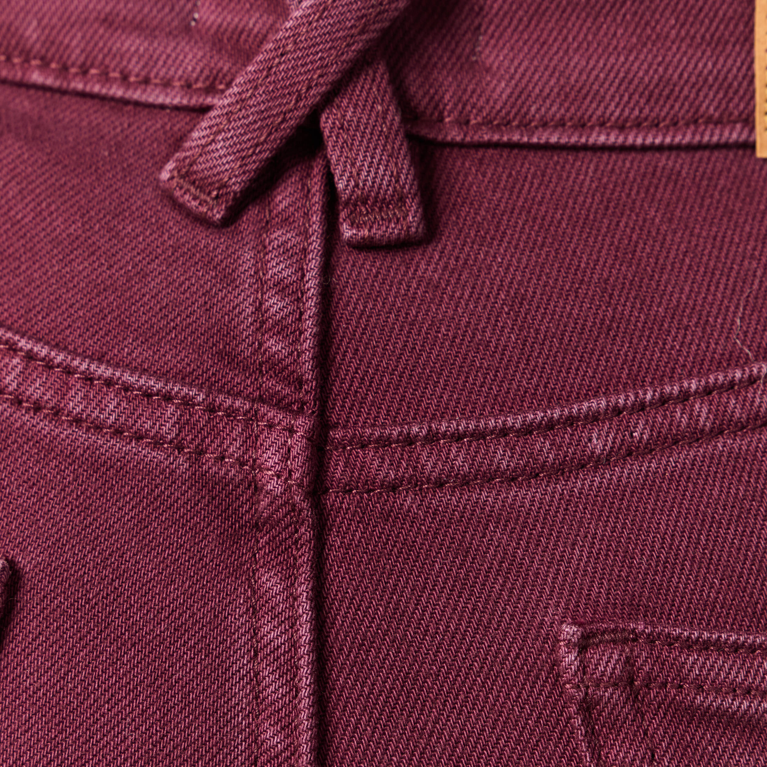 Jeans droit 7/8&egrave;me taille standard bordeaux femme
