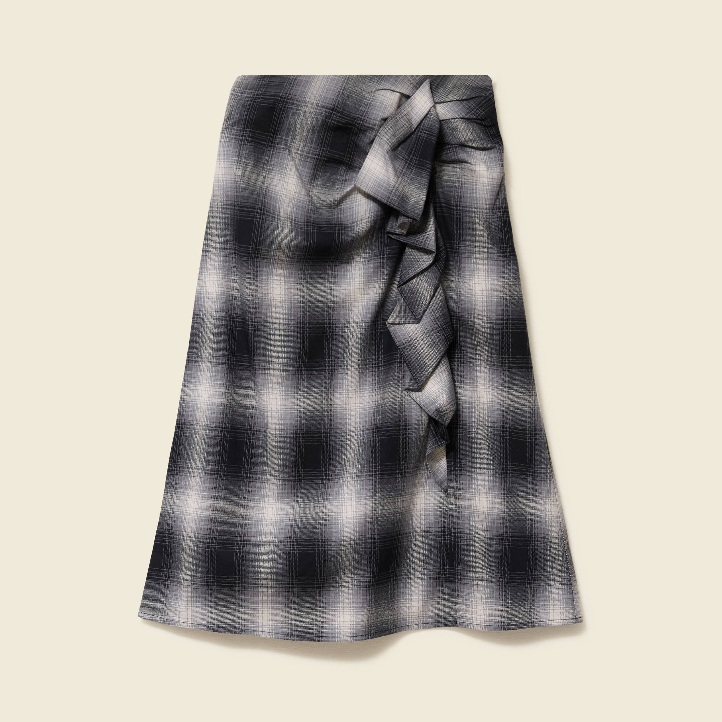 Jupe &eacute;vas&eacute;e en coton noir femme