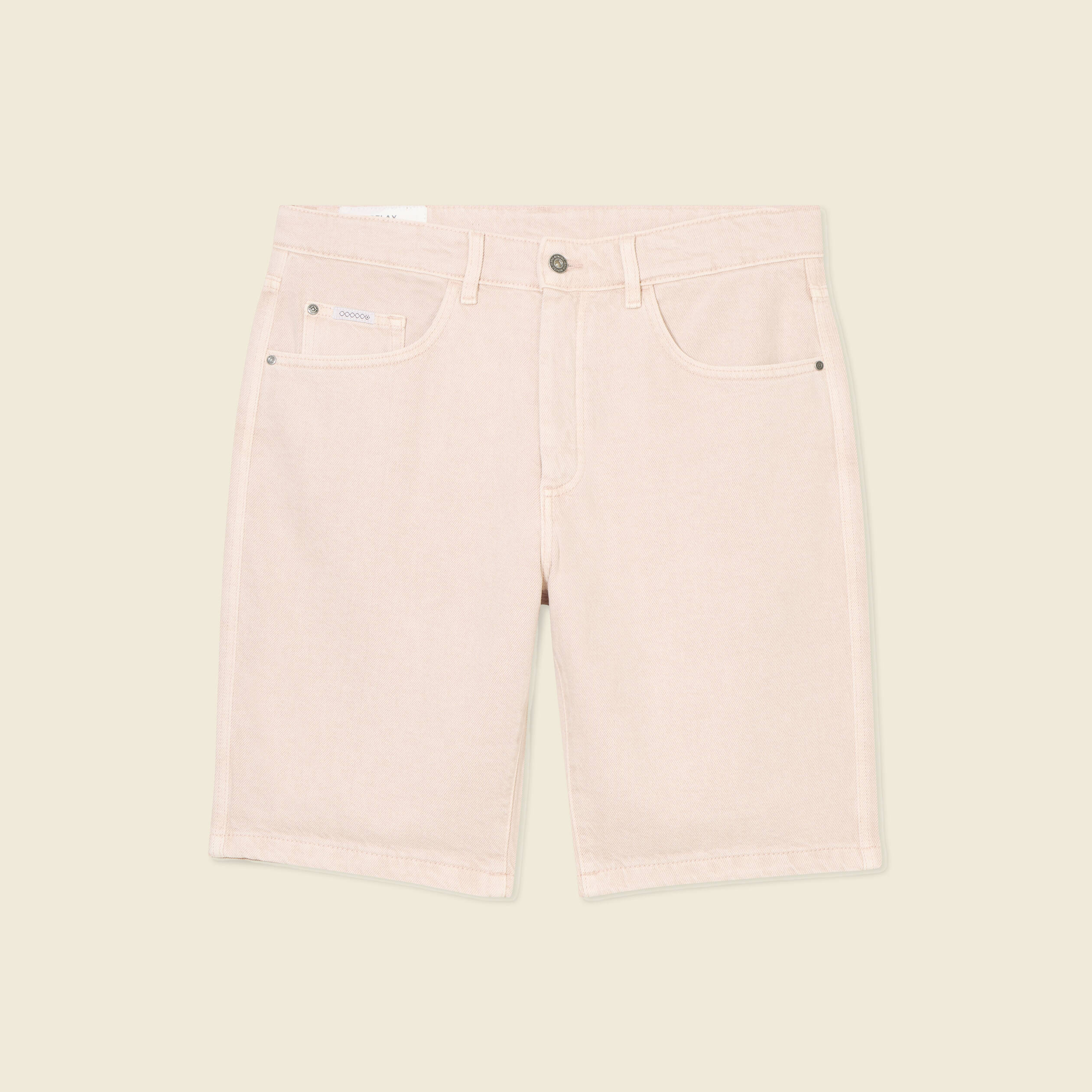 Bermuda droit en jean rose homme