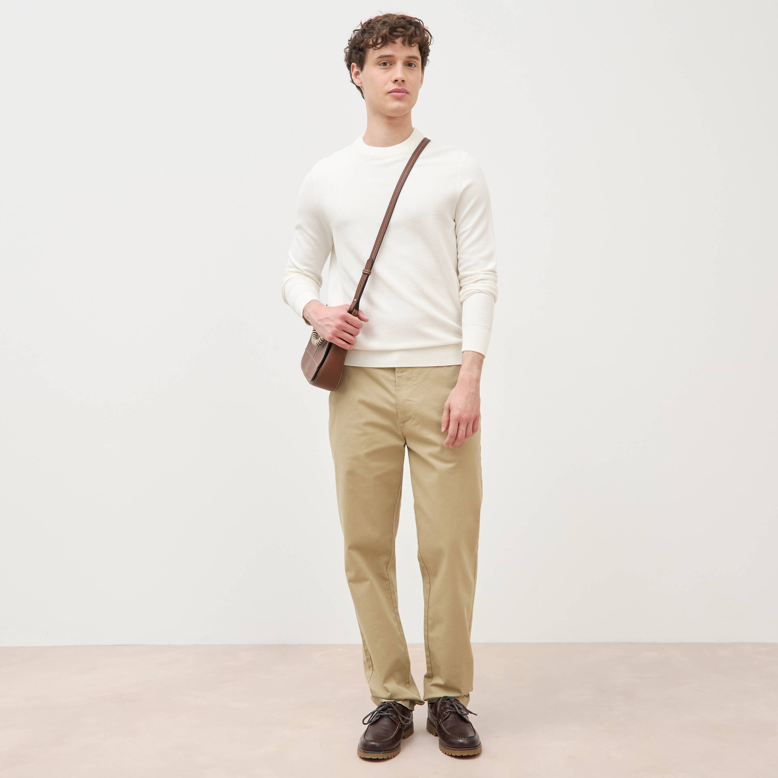 Pantalon regular longueur 32 taupe homme