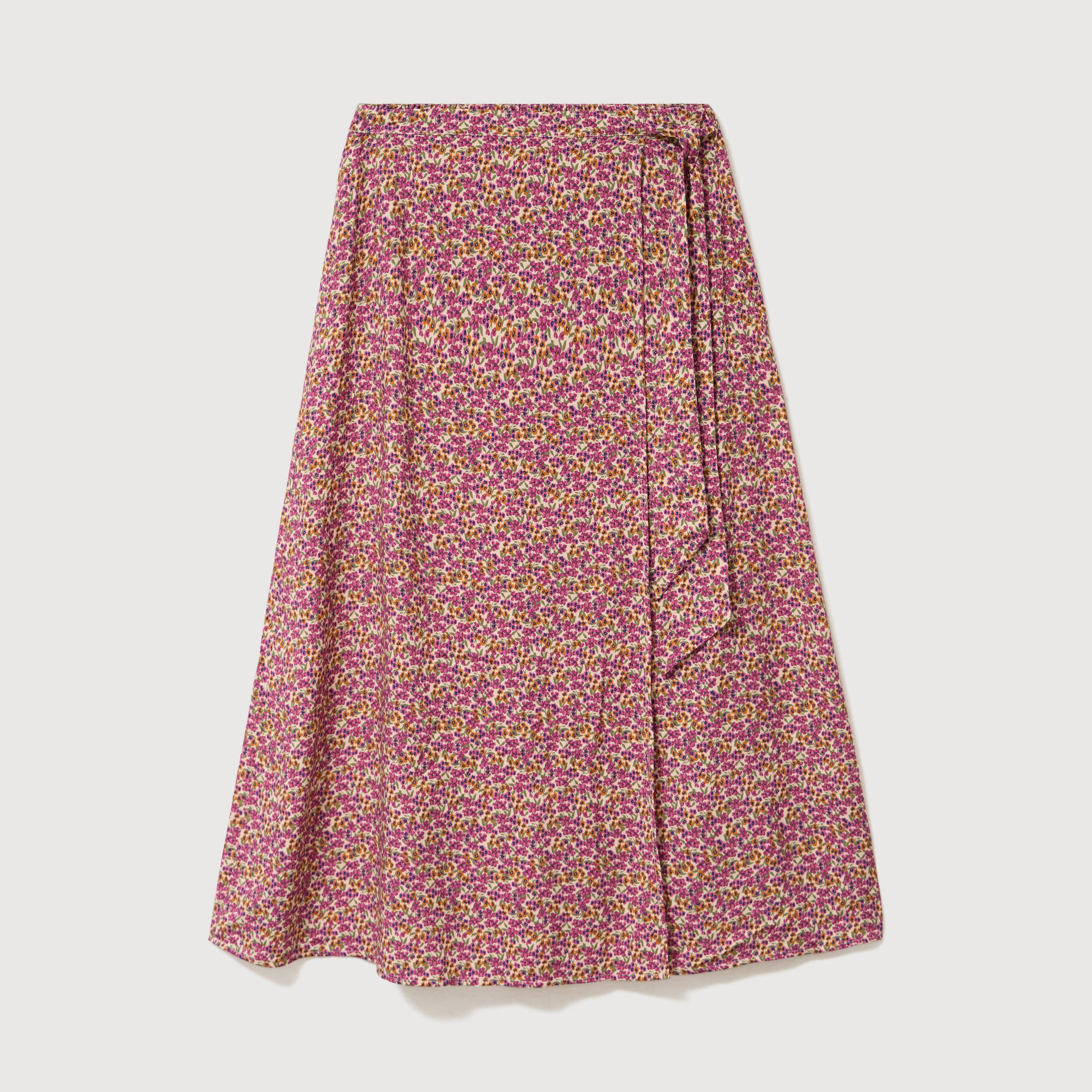 Jupe fluide rose framboise femme