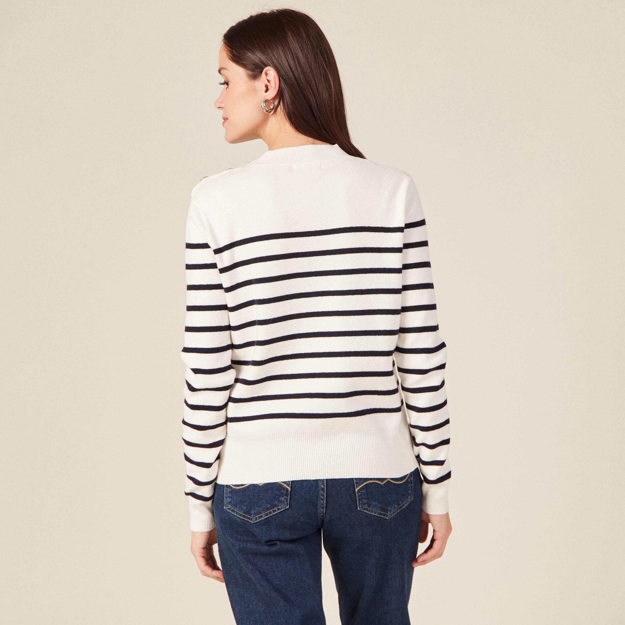 Pull éco-responsable ecru femme