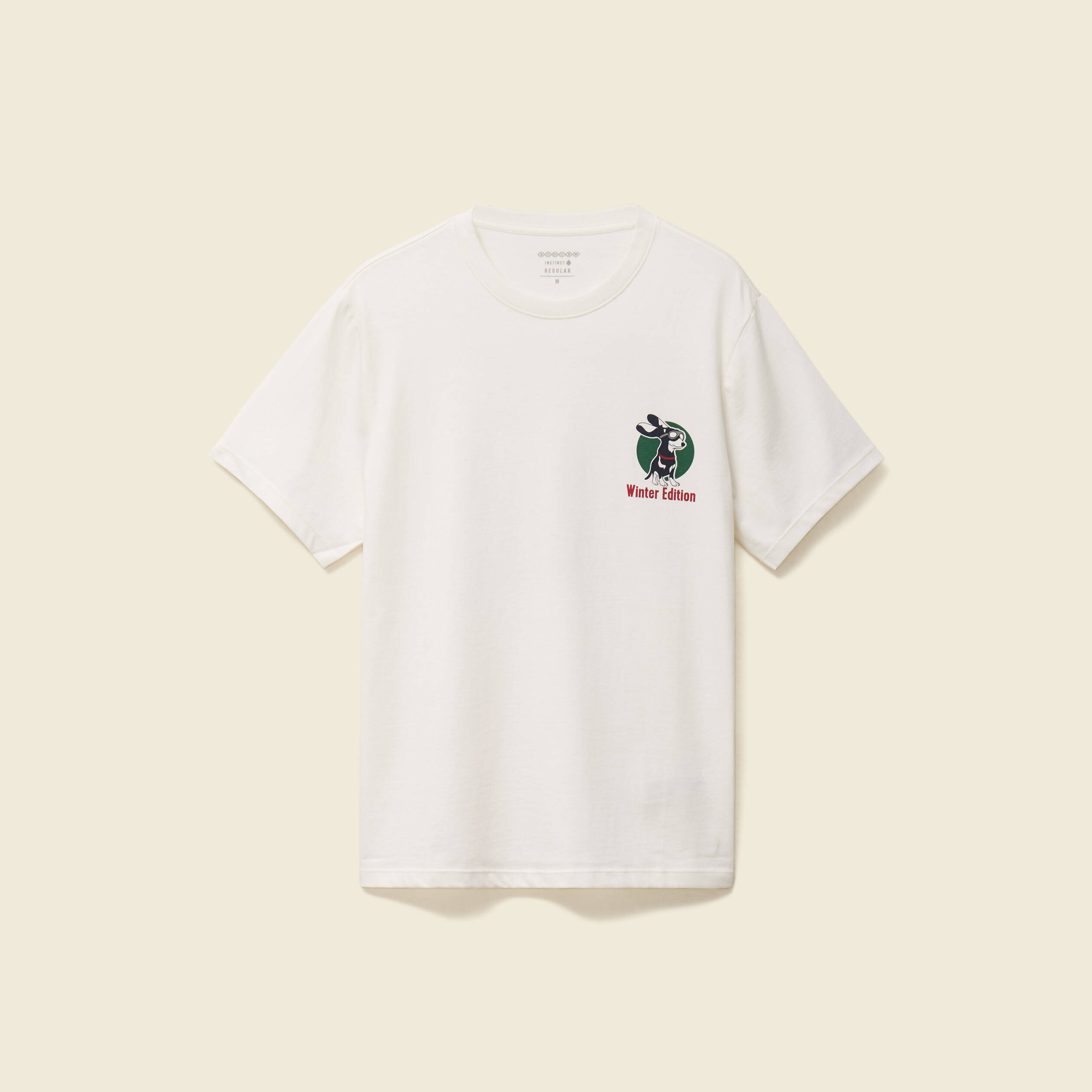 T-shirt manches courtes en coton no&euml;l ecru homme