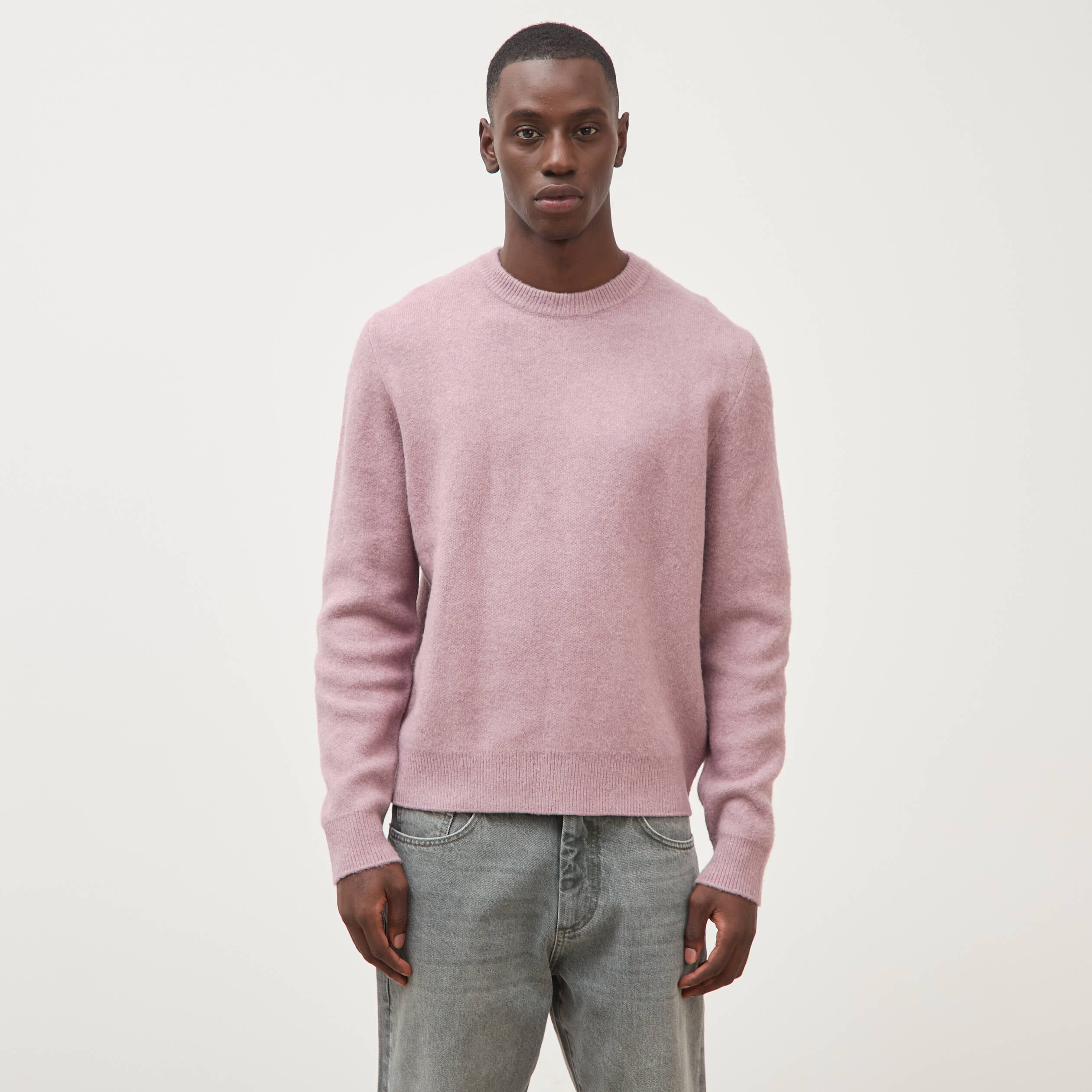 Pull droit col rond manches longues parme homme