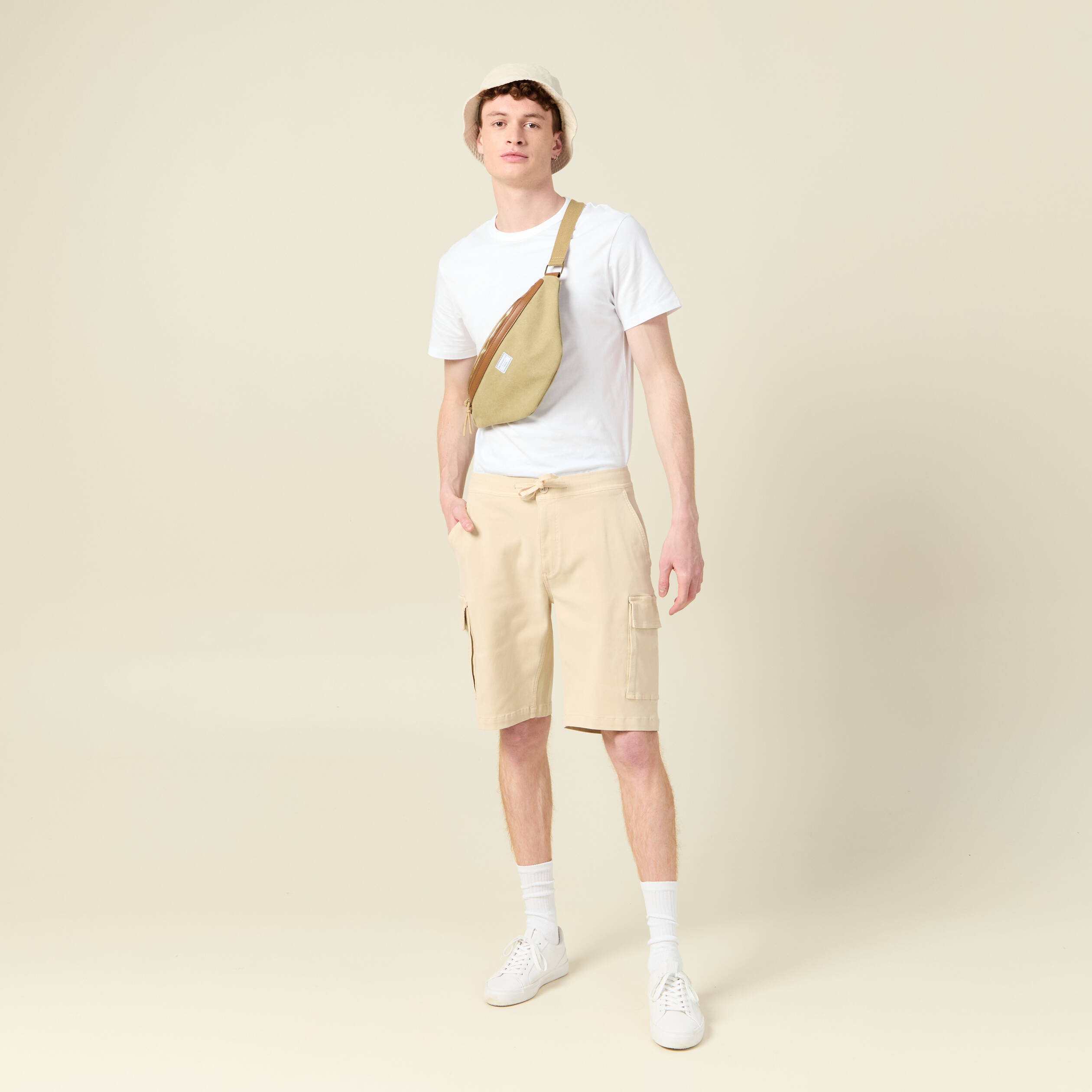 bermuda eco responsable beige homme Bermuda éco-responsable beige homme