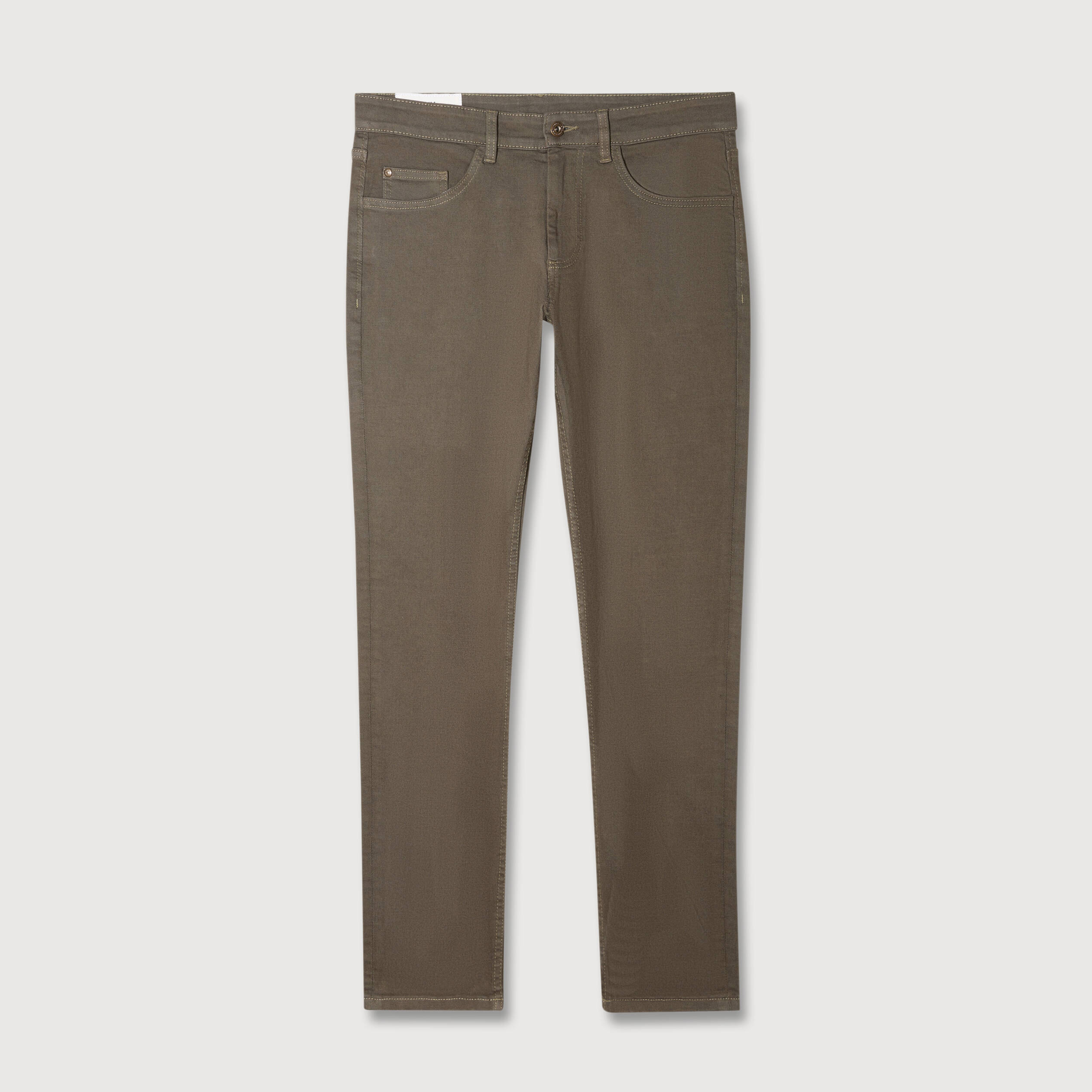 Jeans slim 5 poches vert kaki homme