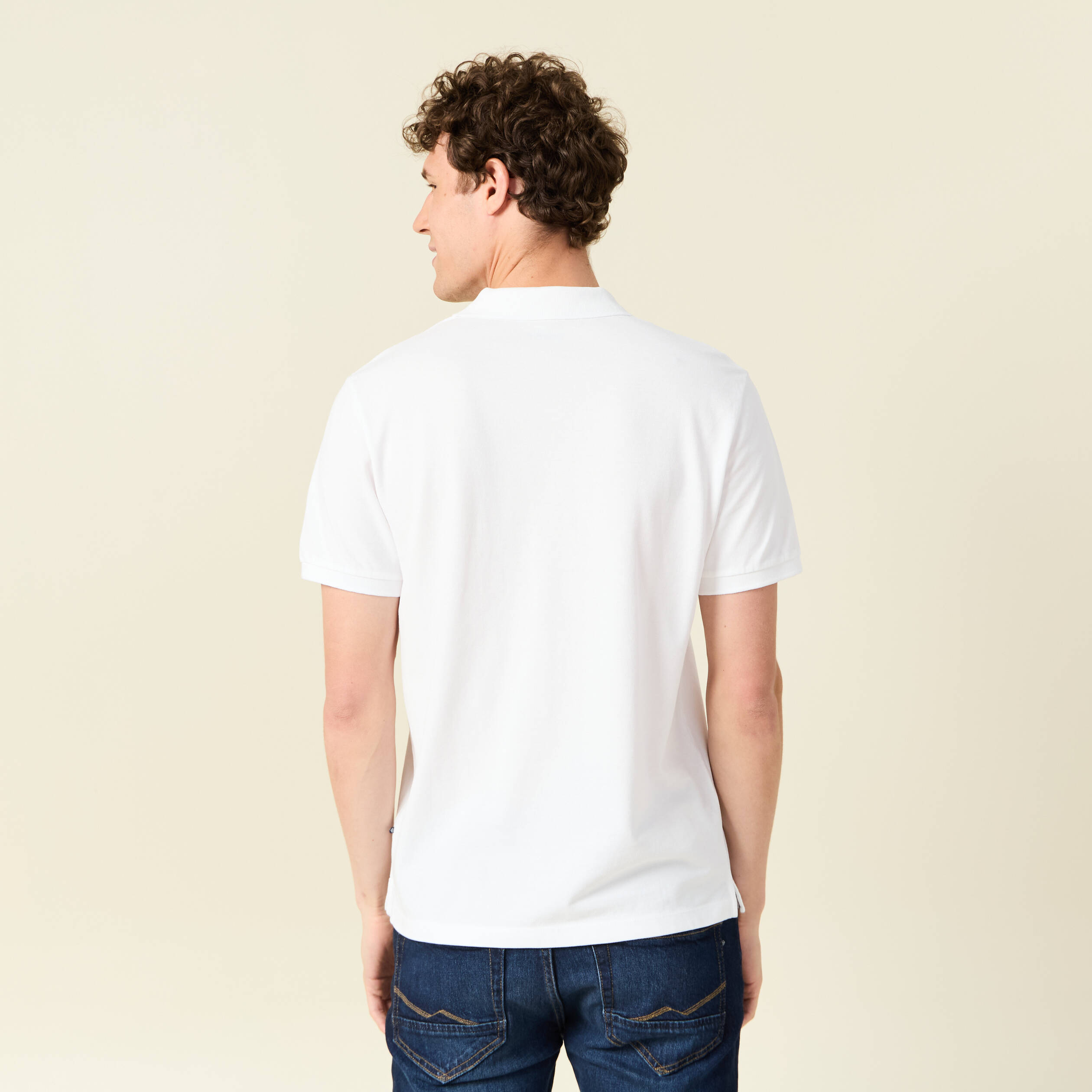 Polo manches courtes blanc homme