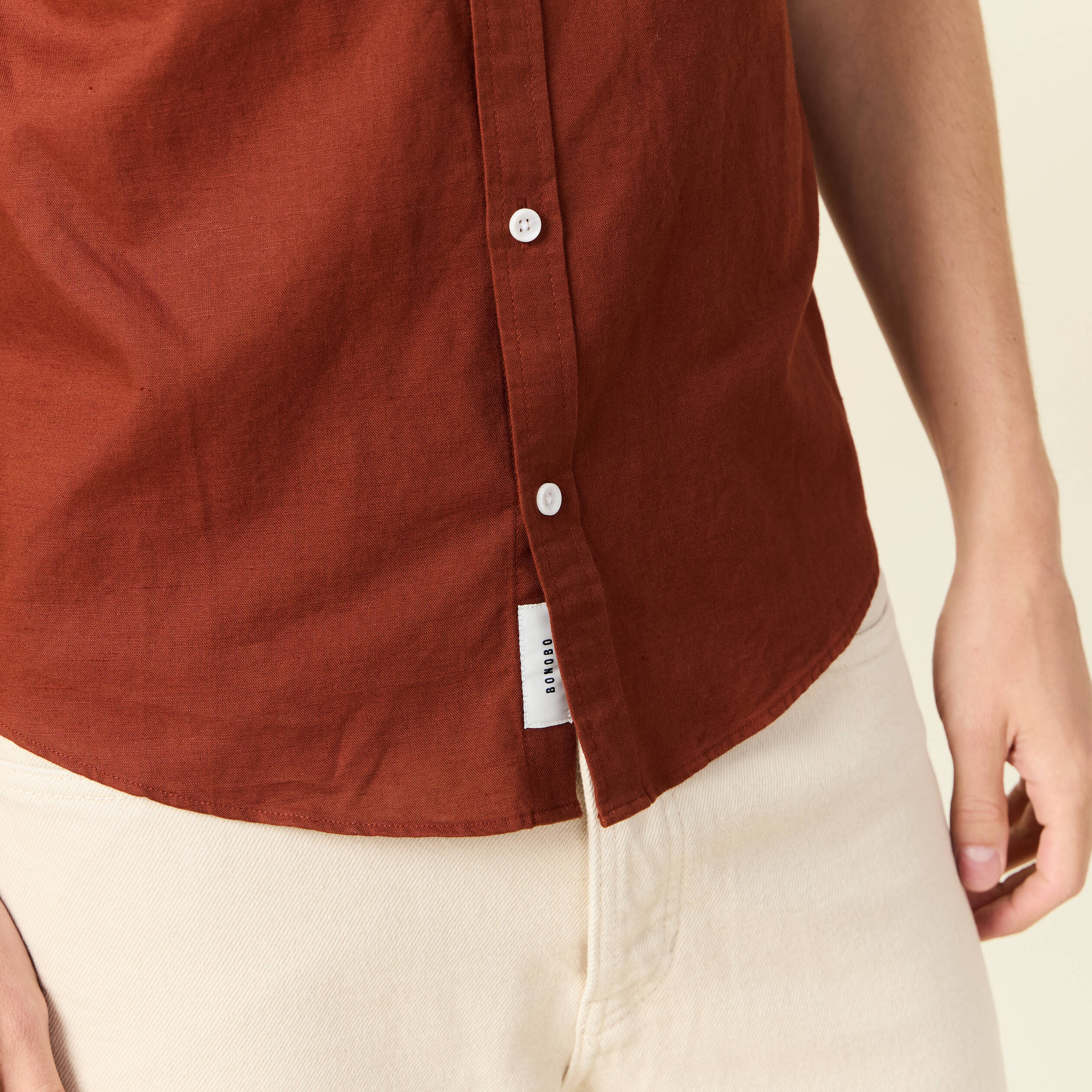 chemise manches courtes marron cognac homme Chemise manches courtes marron cognac homme