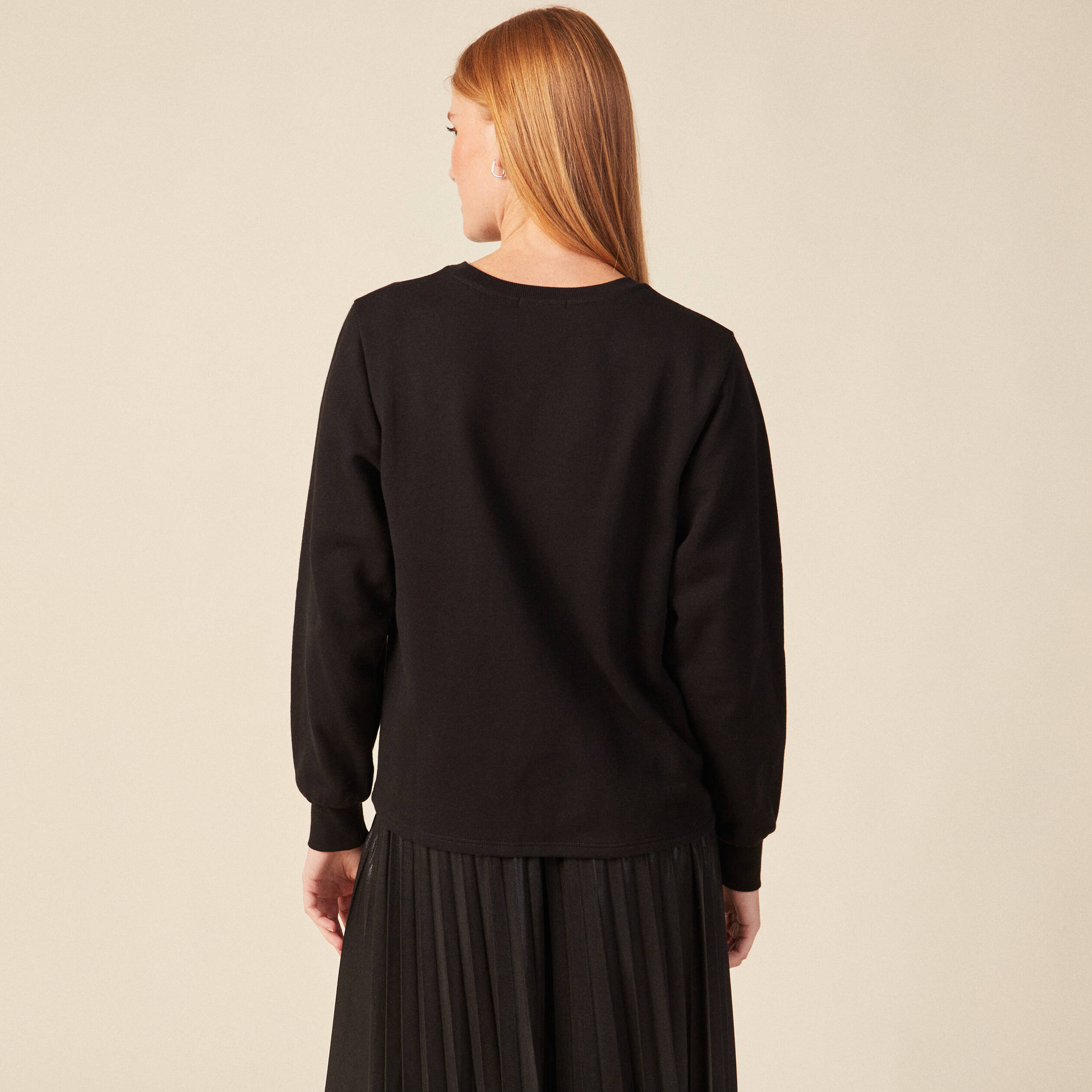 Sweat manches longues noir femme