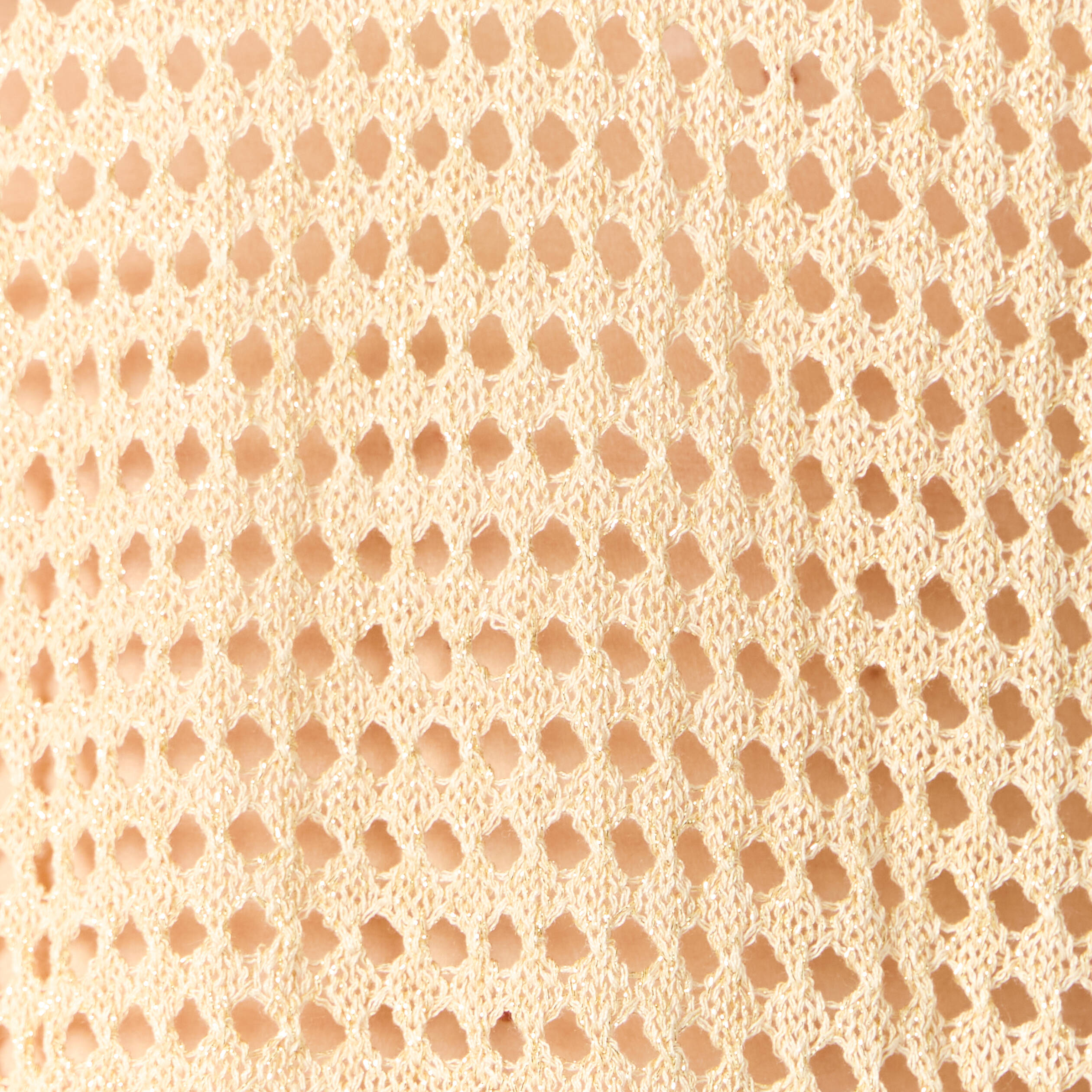 Pull manches courtes ajour&eacute; creme femme