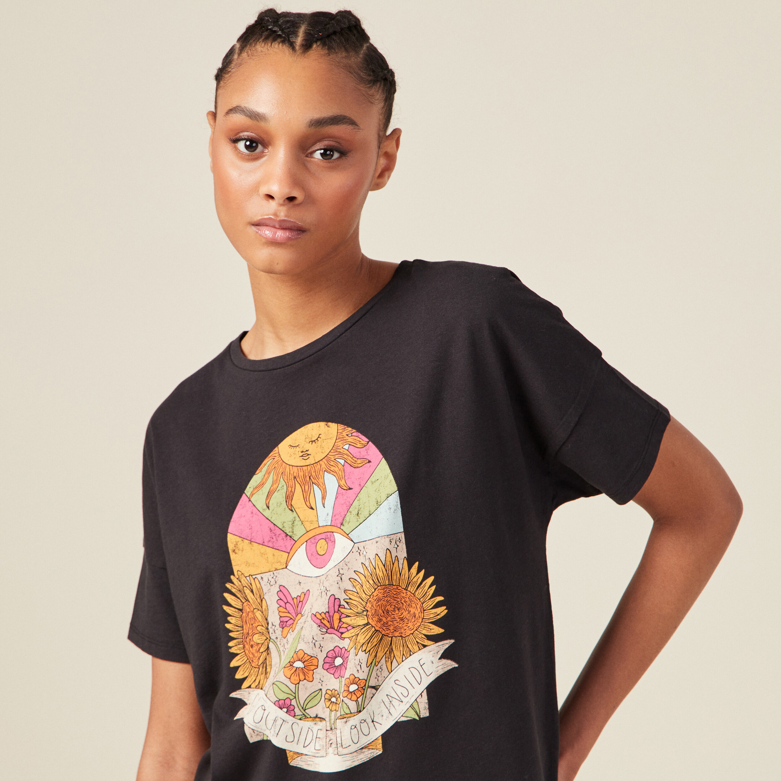 t shirt manches courtes noir femme T-shirt manches courtes noir femme