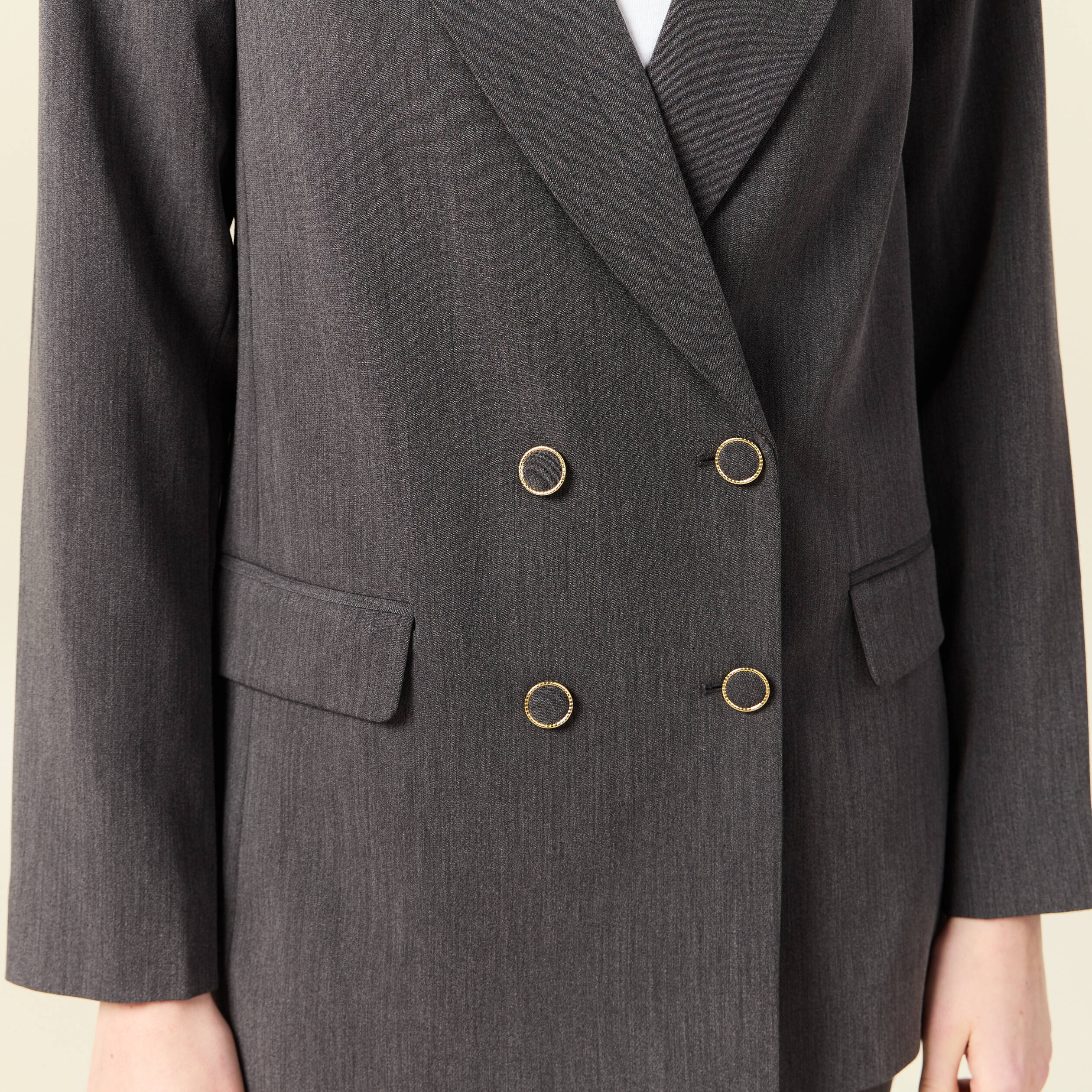 veste blazer double boutonnage gris femme Veste blazer double boutonnage gris femme