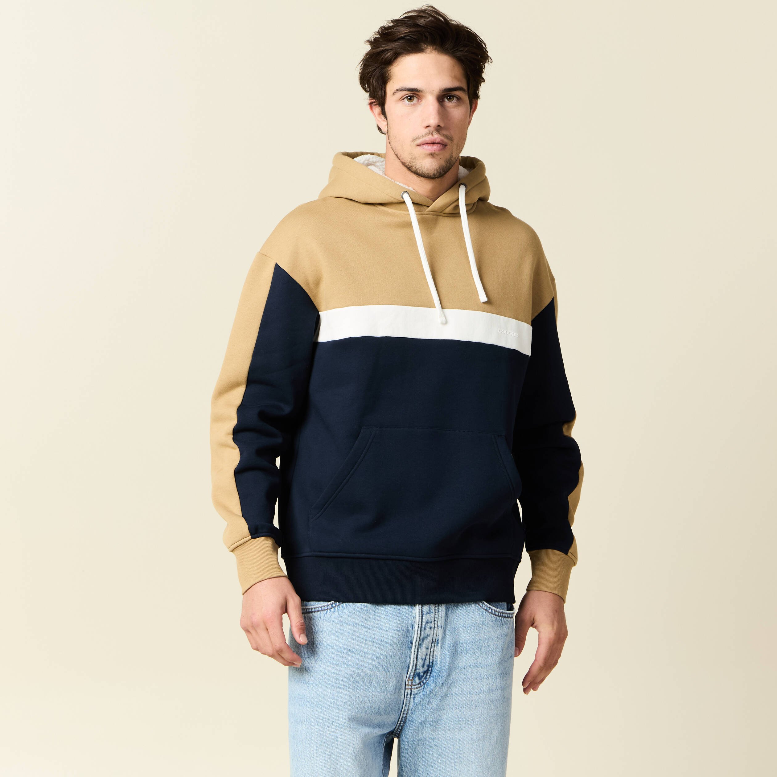 sweat a capuche doublee bleu marine homme Sweat à capuche doublée bleu marine homme