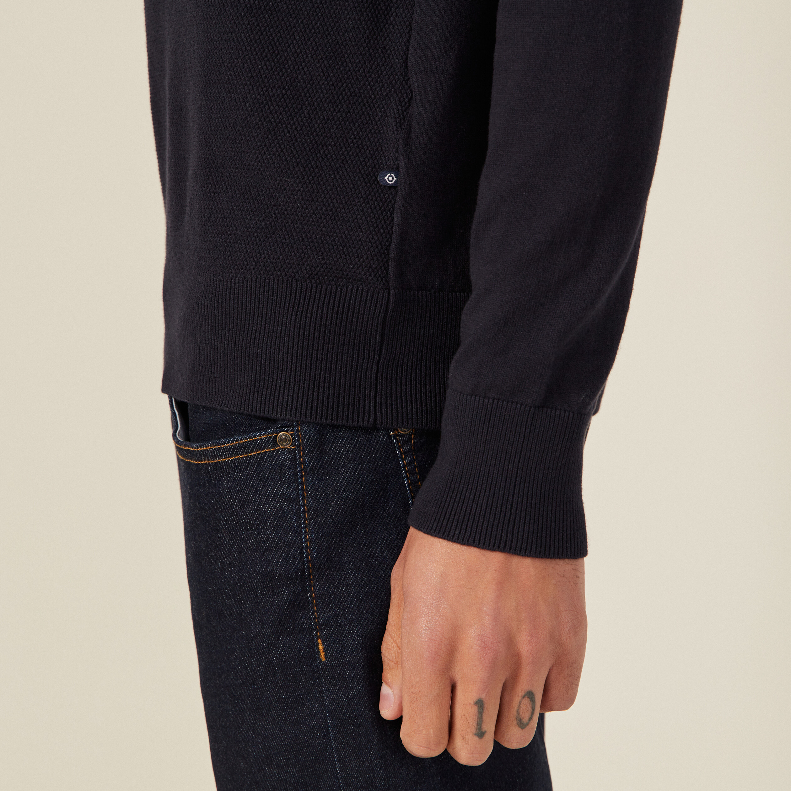 pull manches longues bleu fonce homme Pull manches longues bleu foncé homme