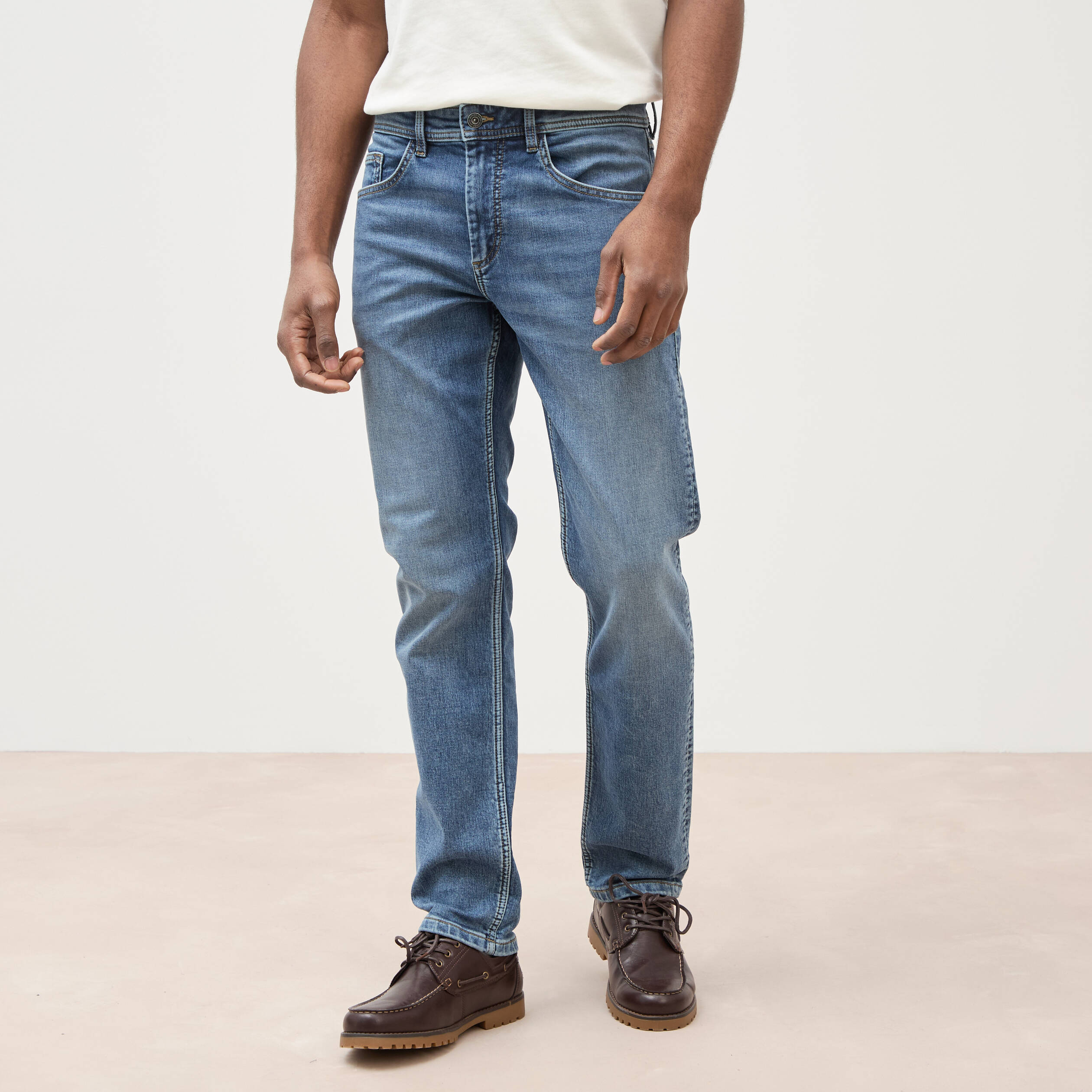 Jeans straight ultra stretch denim stone homme