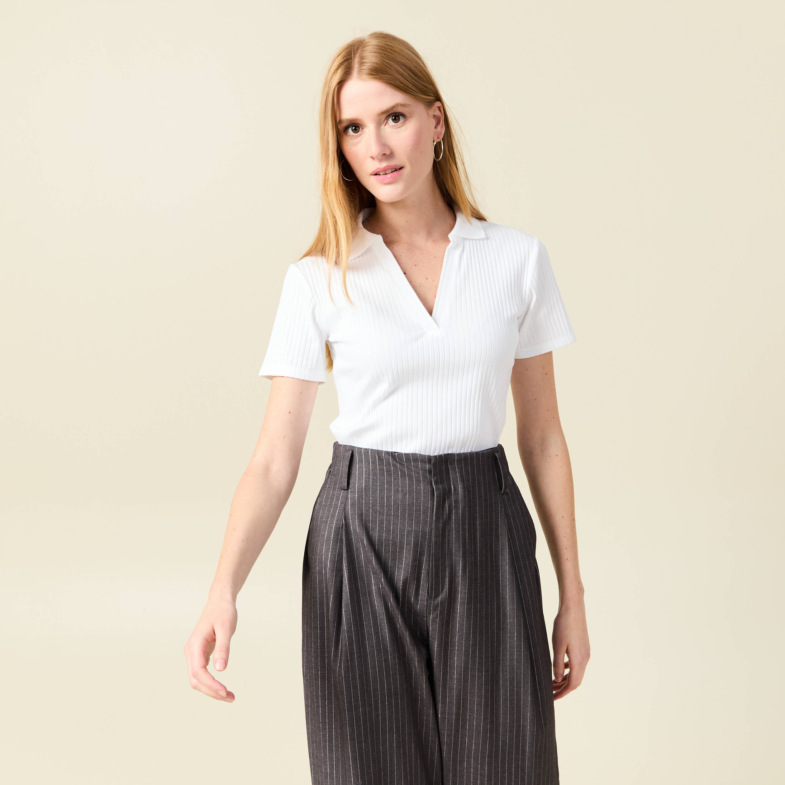 polo manches courtes blanc femme Polo manches courtes blanc femme
